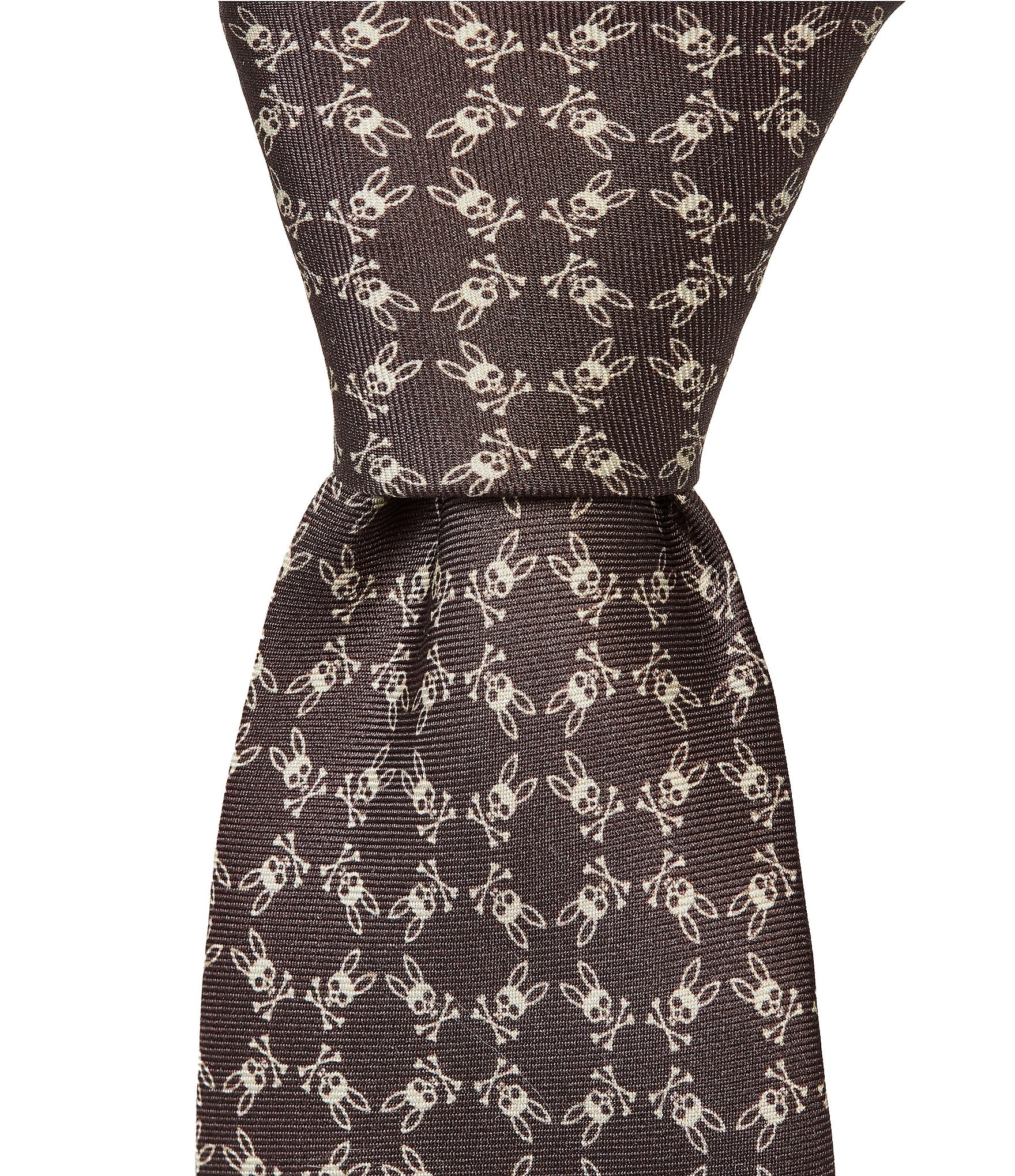 Psycho Bunny Bunny Circle Traditional Jacquard Silk Tie