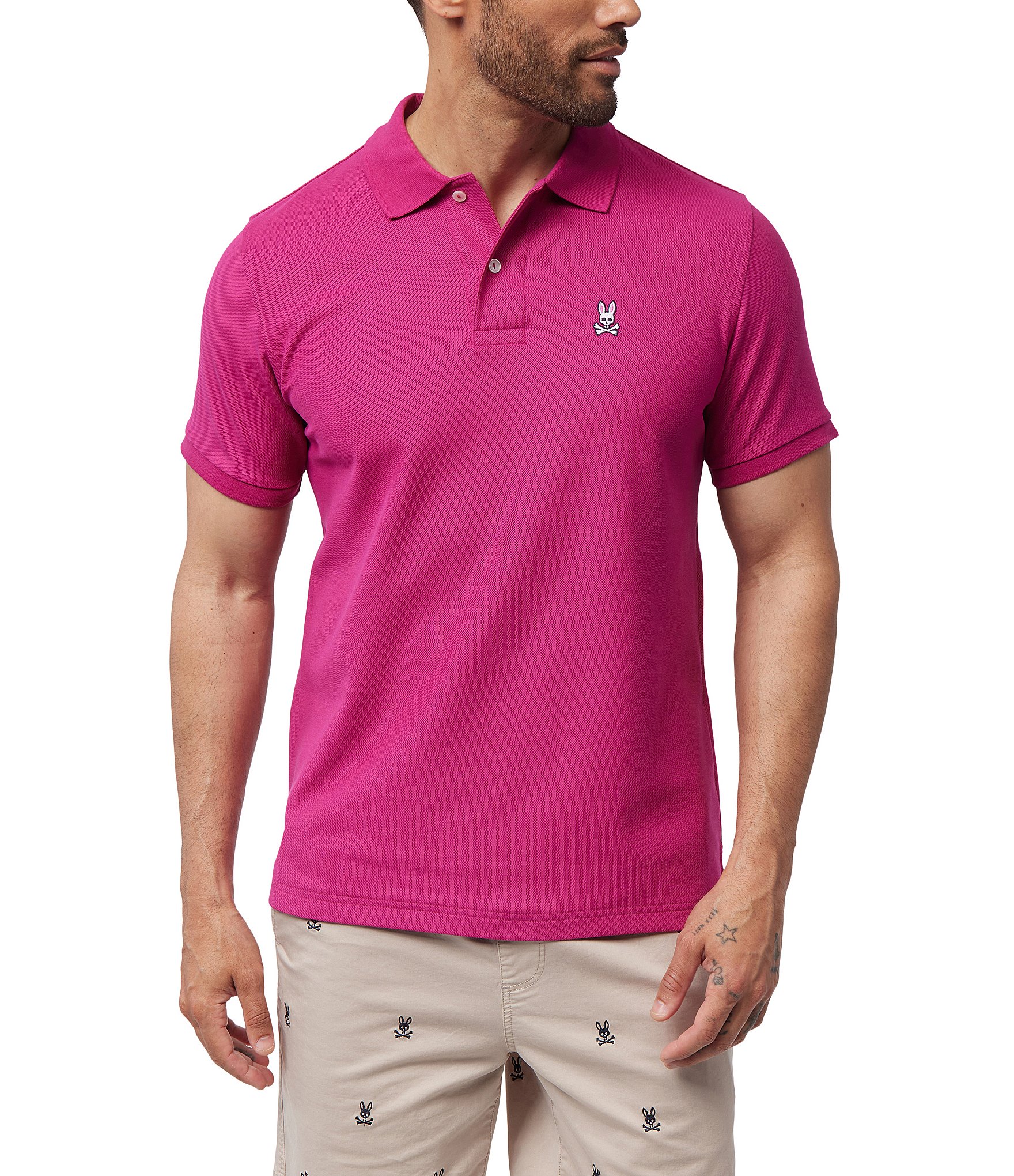 Psycho Bunny Classic Short Sleeve Solid Polo Shirt