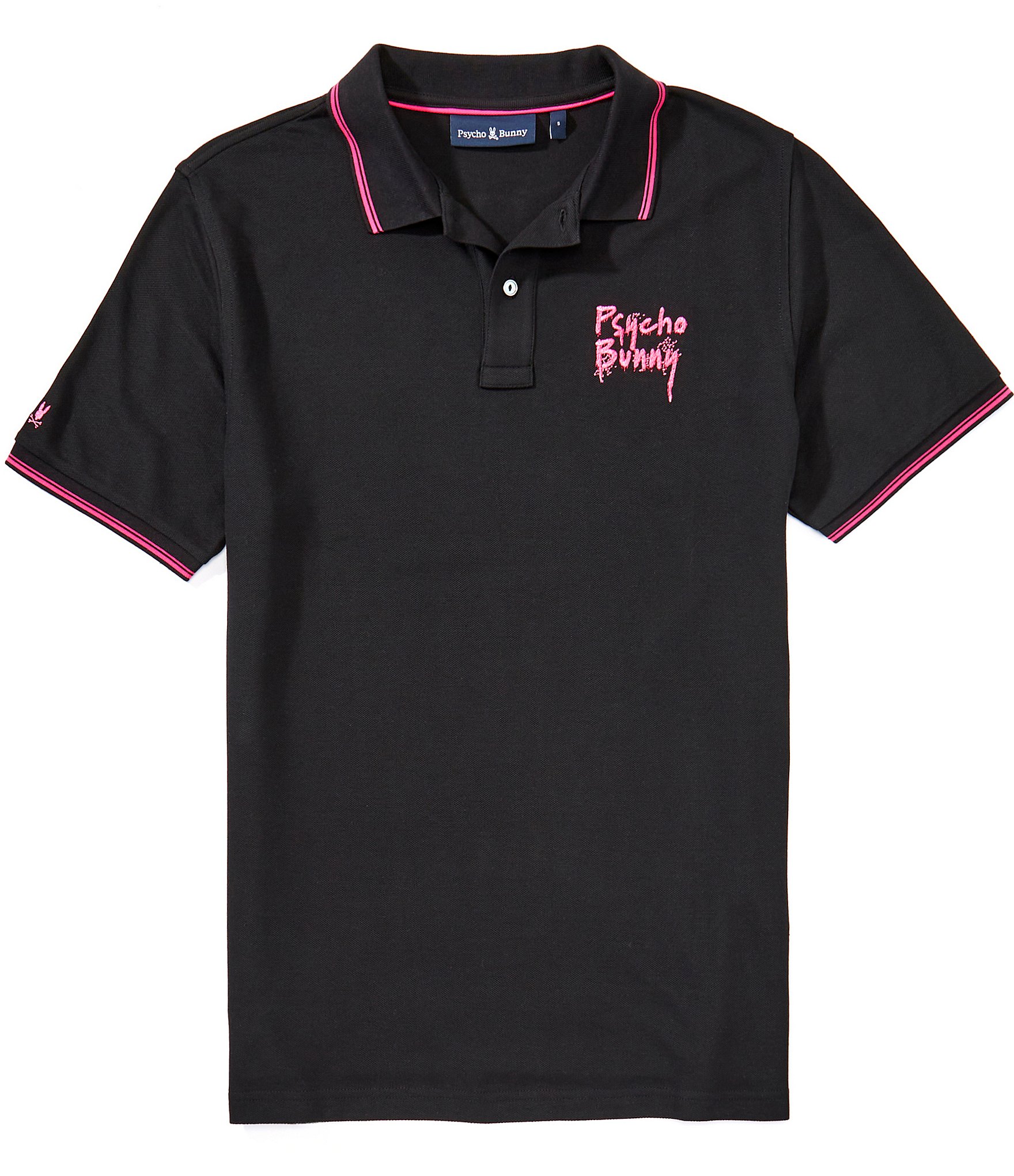 Psycho Bunny Duncan Short Sleeve Pique Pima Cotton Polo Shirt