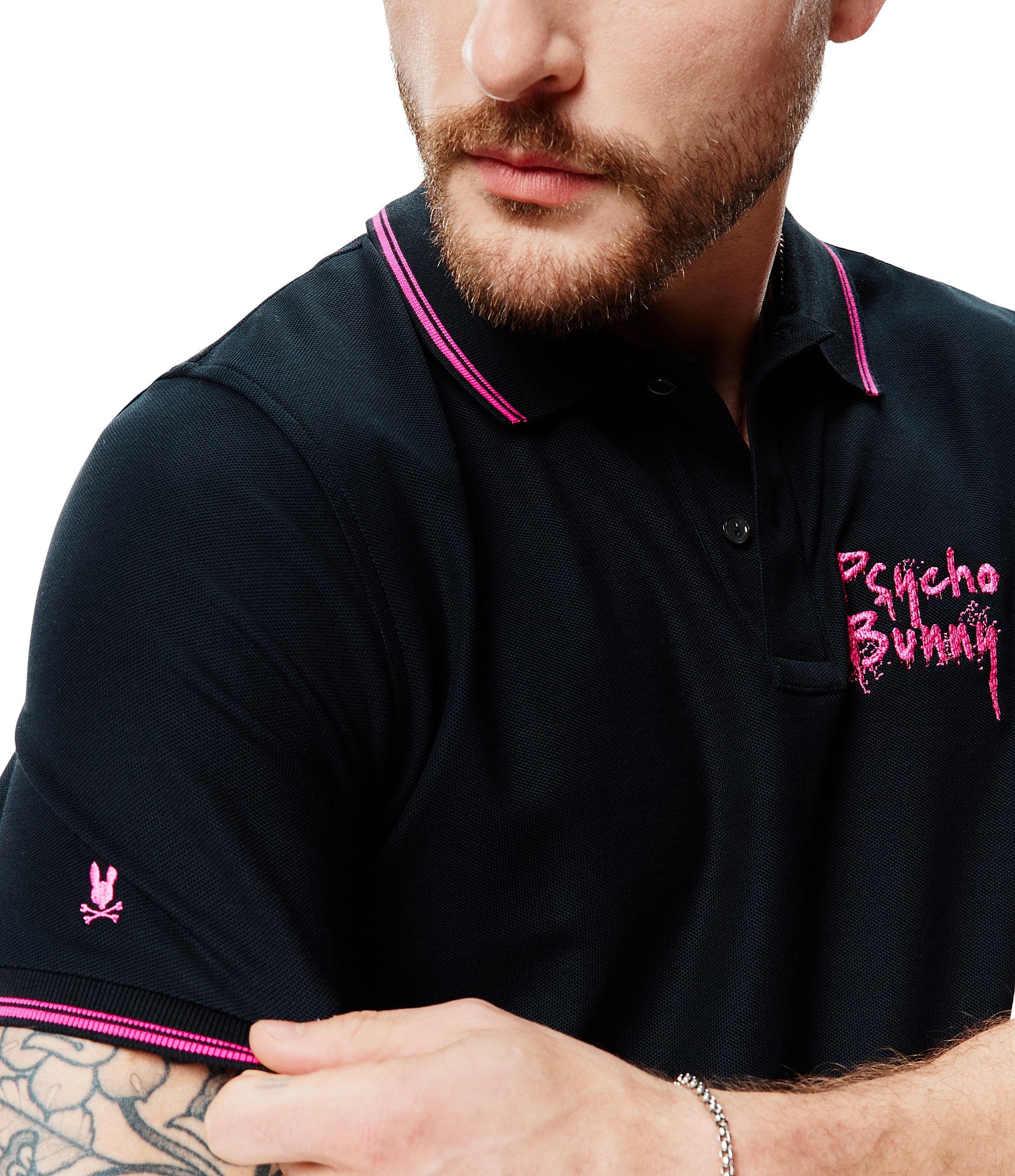 Psycho Bunny Duncan Short Sleeve Pique Pima Cotton Polo Shirt