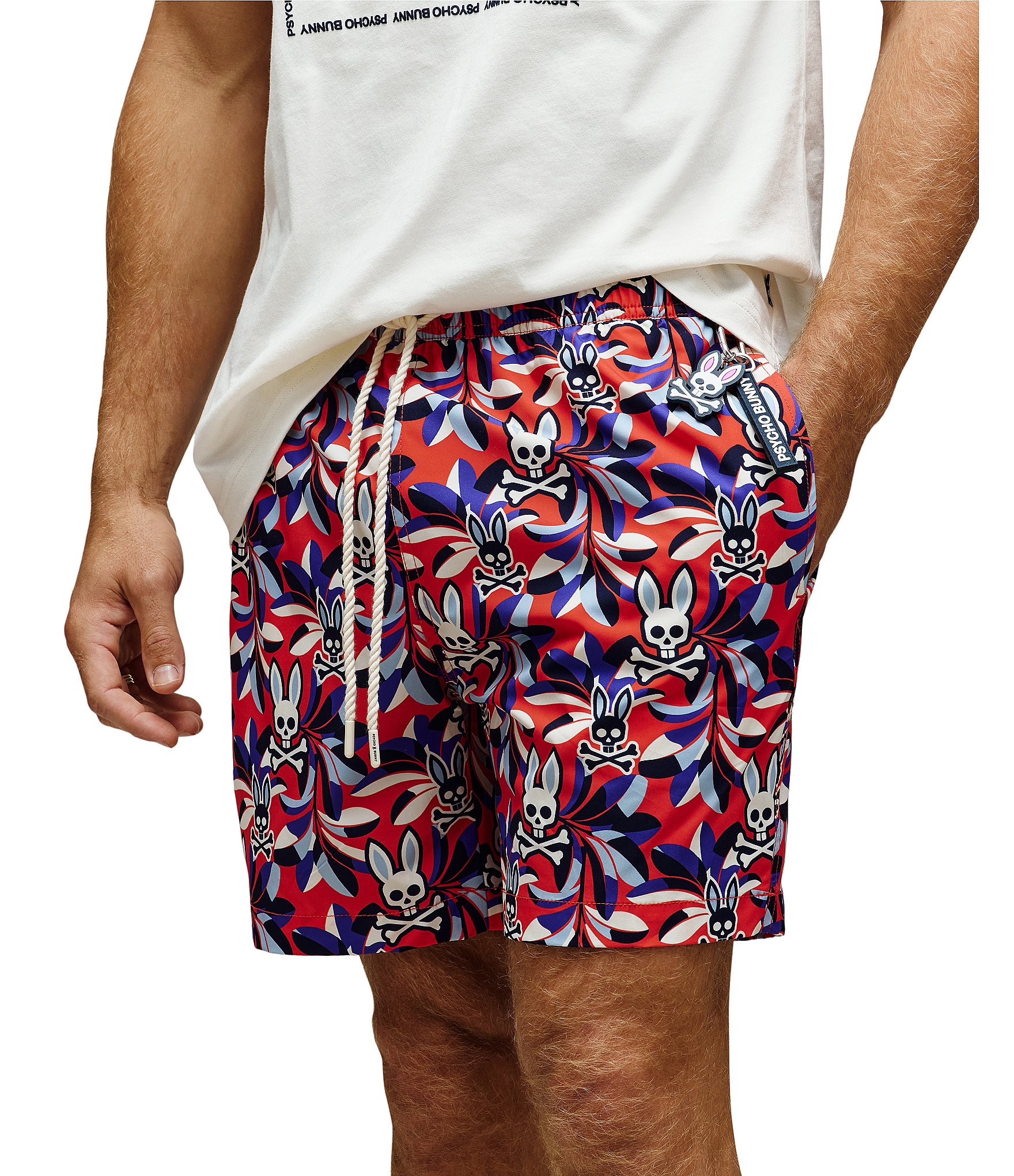 Psycho Bunny Florian Allover Print Swim Trunks