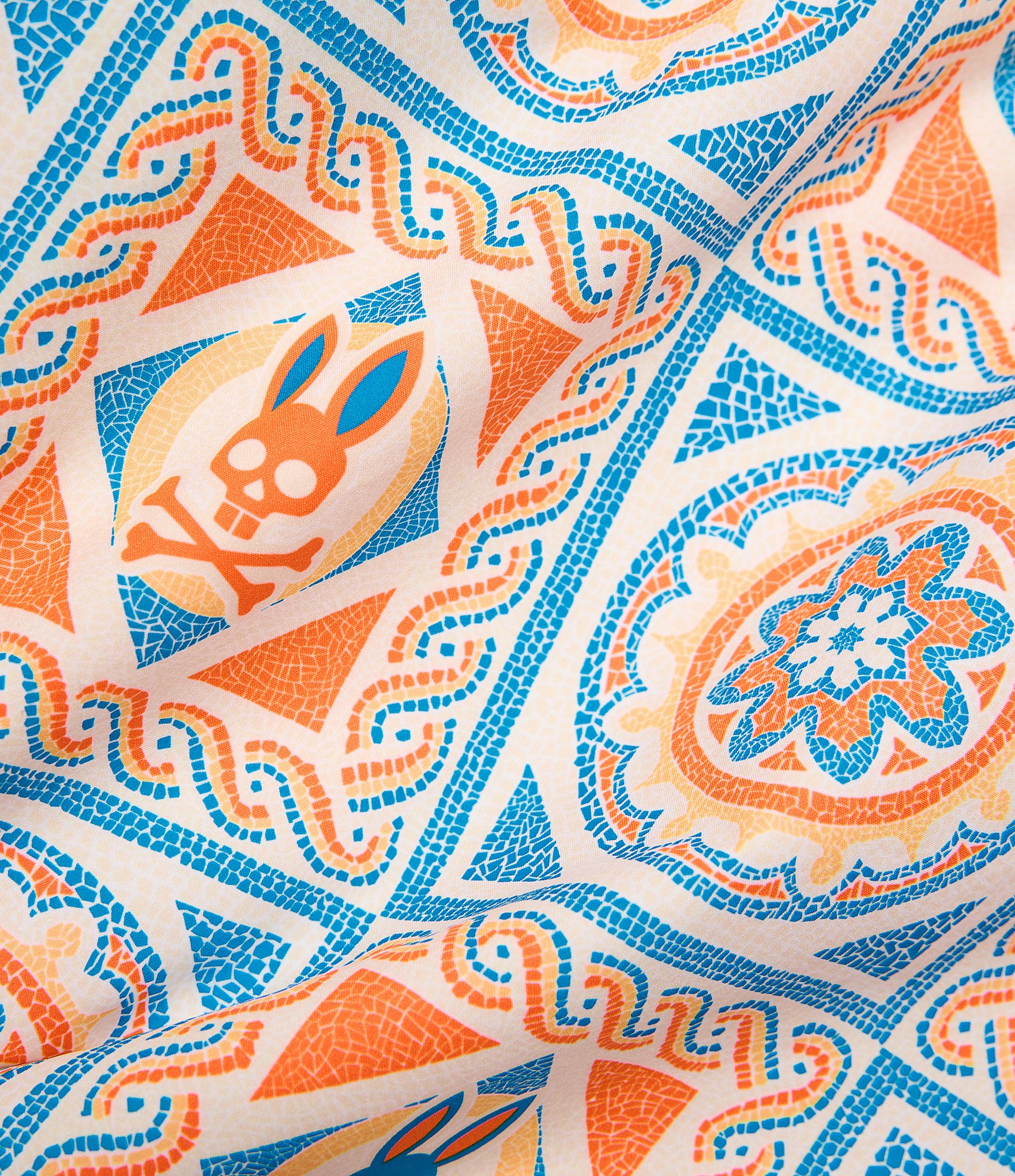Psycho Bunny Frank Bunny Panel Patterned 5.75#double; Inseam Swim Trunks