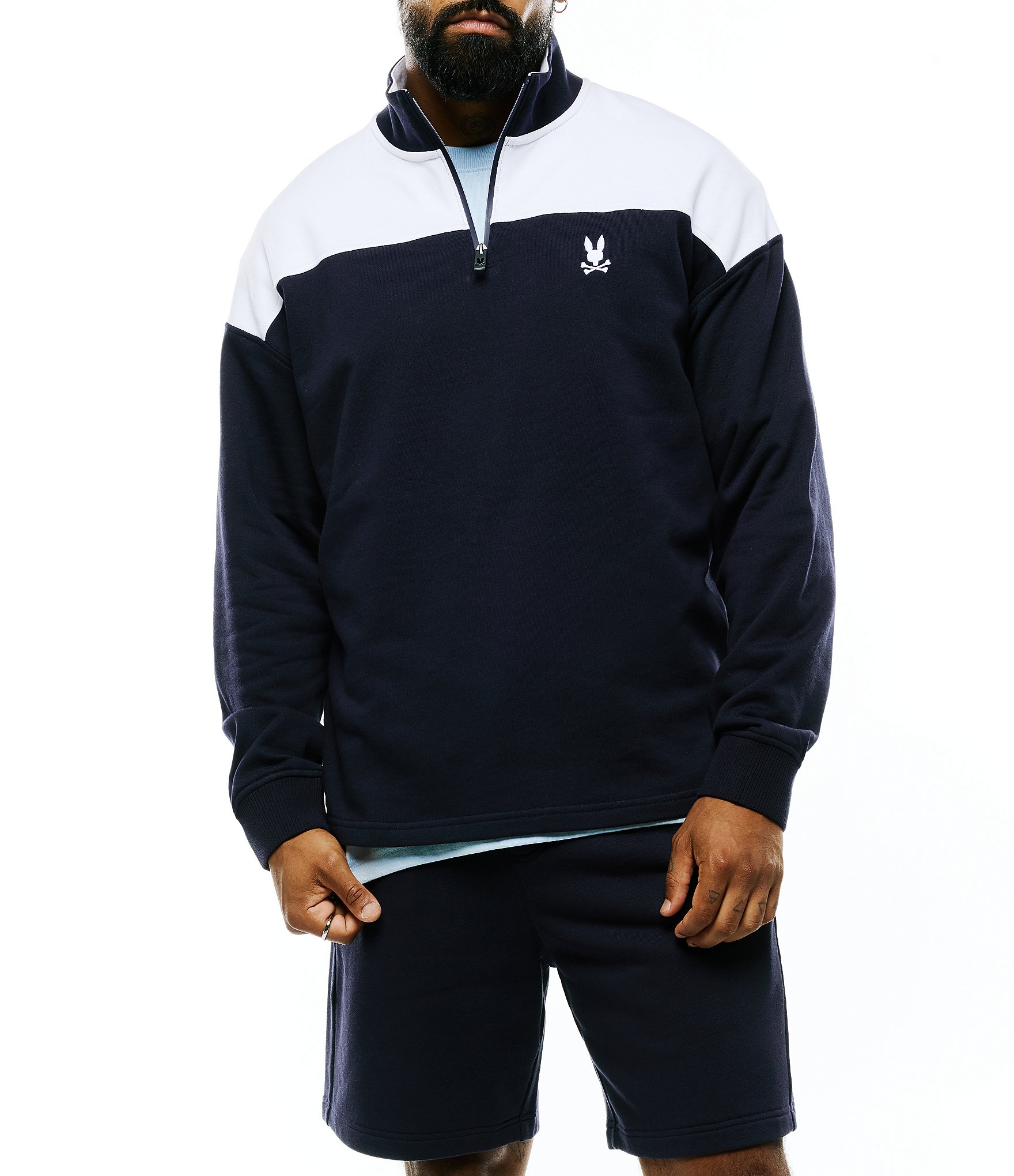 Psycho Bunny Gabe French Terry Quarter Zip Pullover