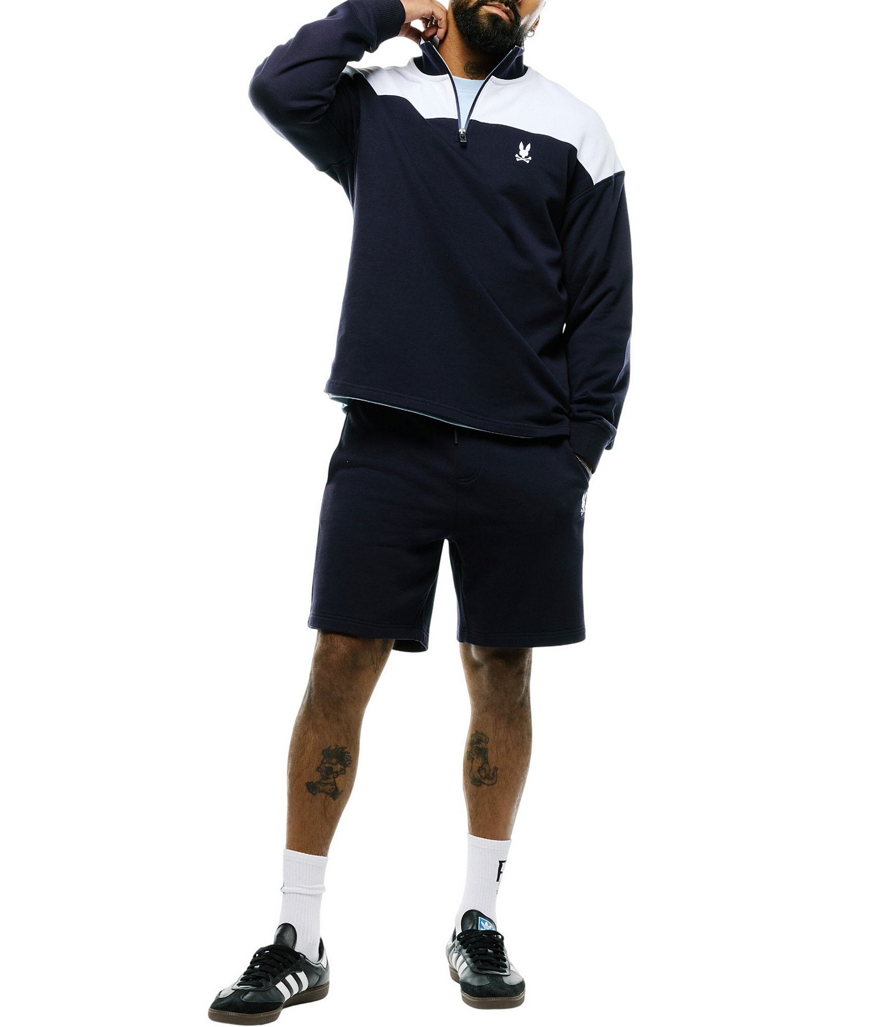 Psycho Bunny Gabe French Terry Quarter Zip Pullover