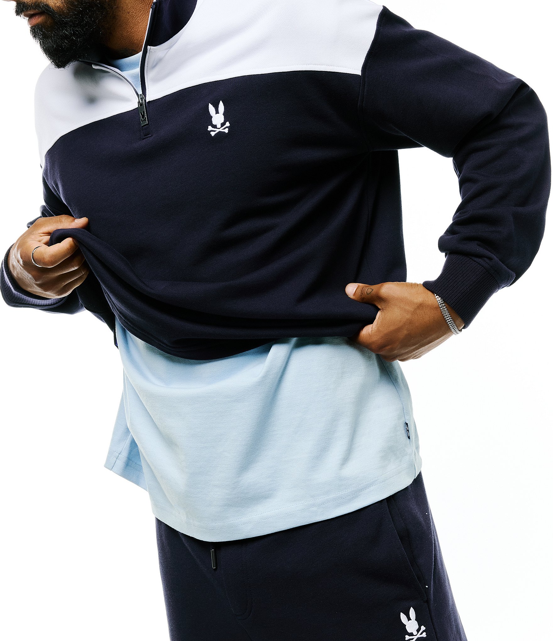 Psycho Bunny Gabe French Terry Quarter Zip Pullover