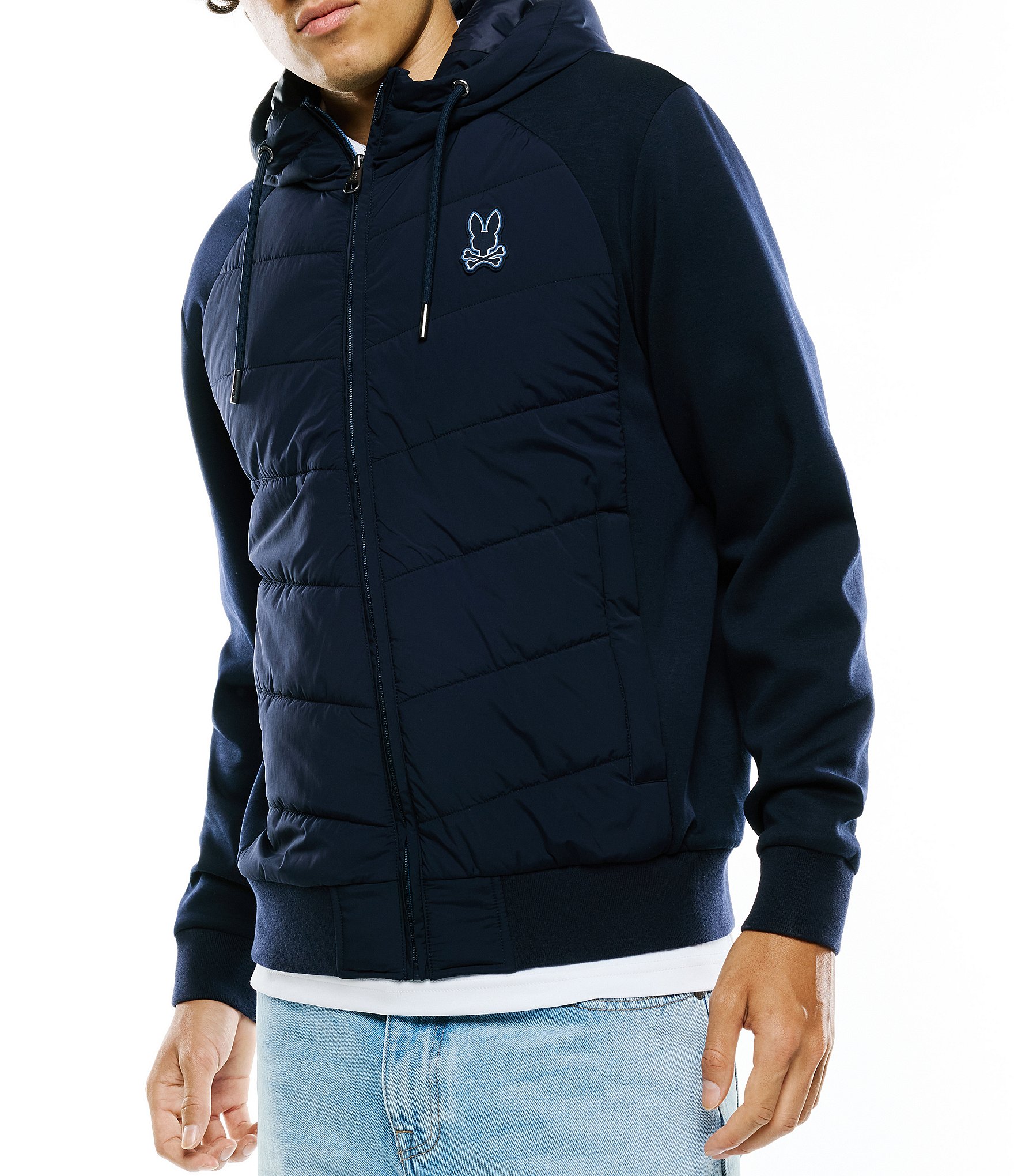 Psycho Bunny Gordley Mixed-Media Hooded Jacket