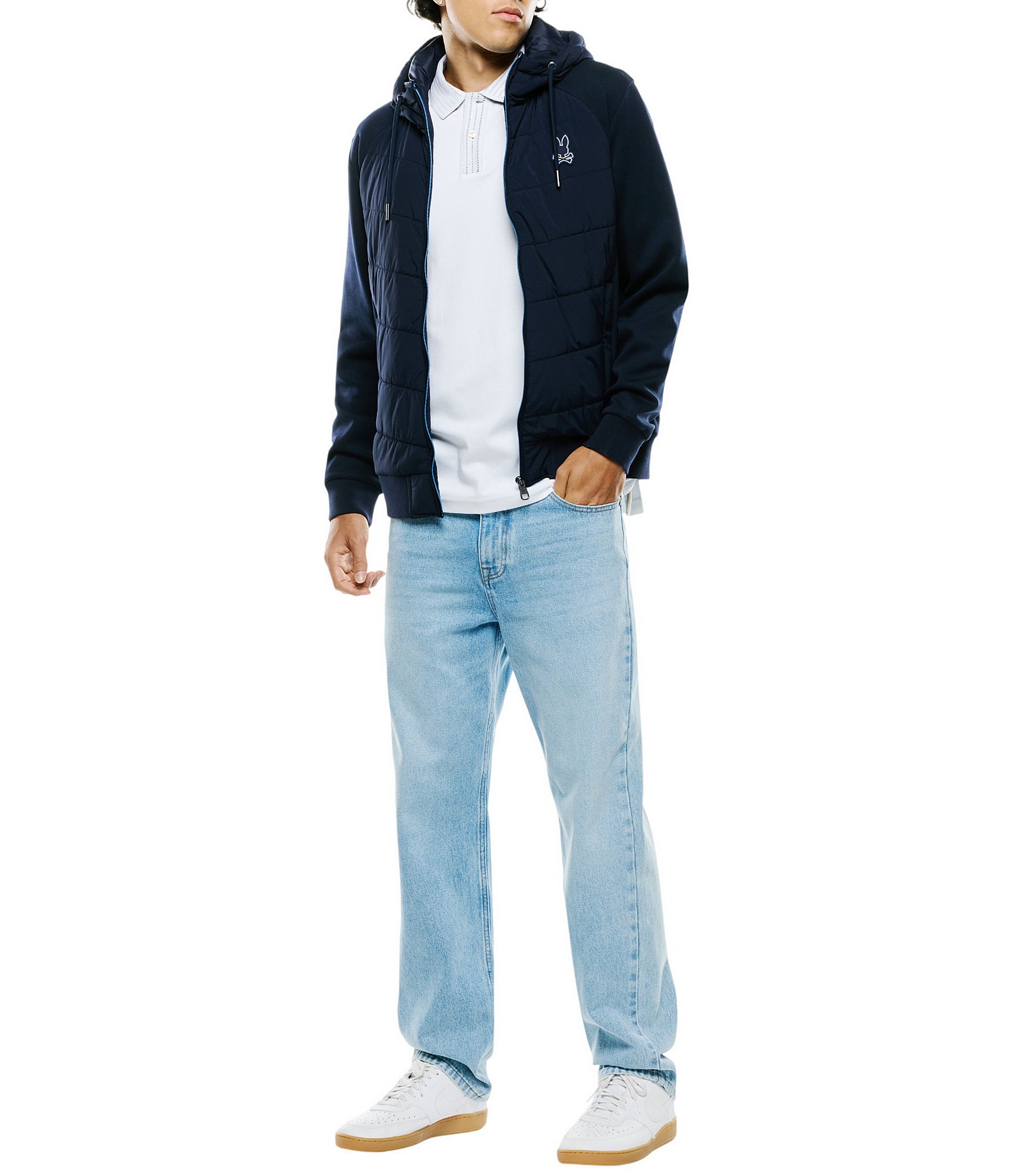 Psycho Bunny Gordley Mixed-Media Hooded Jacket
