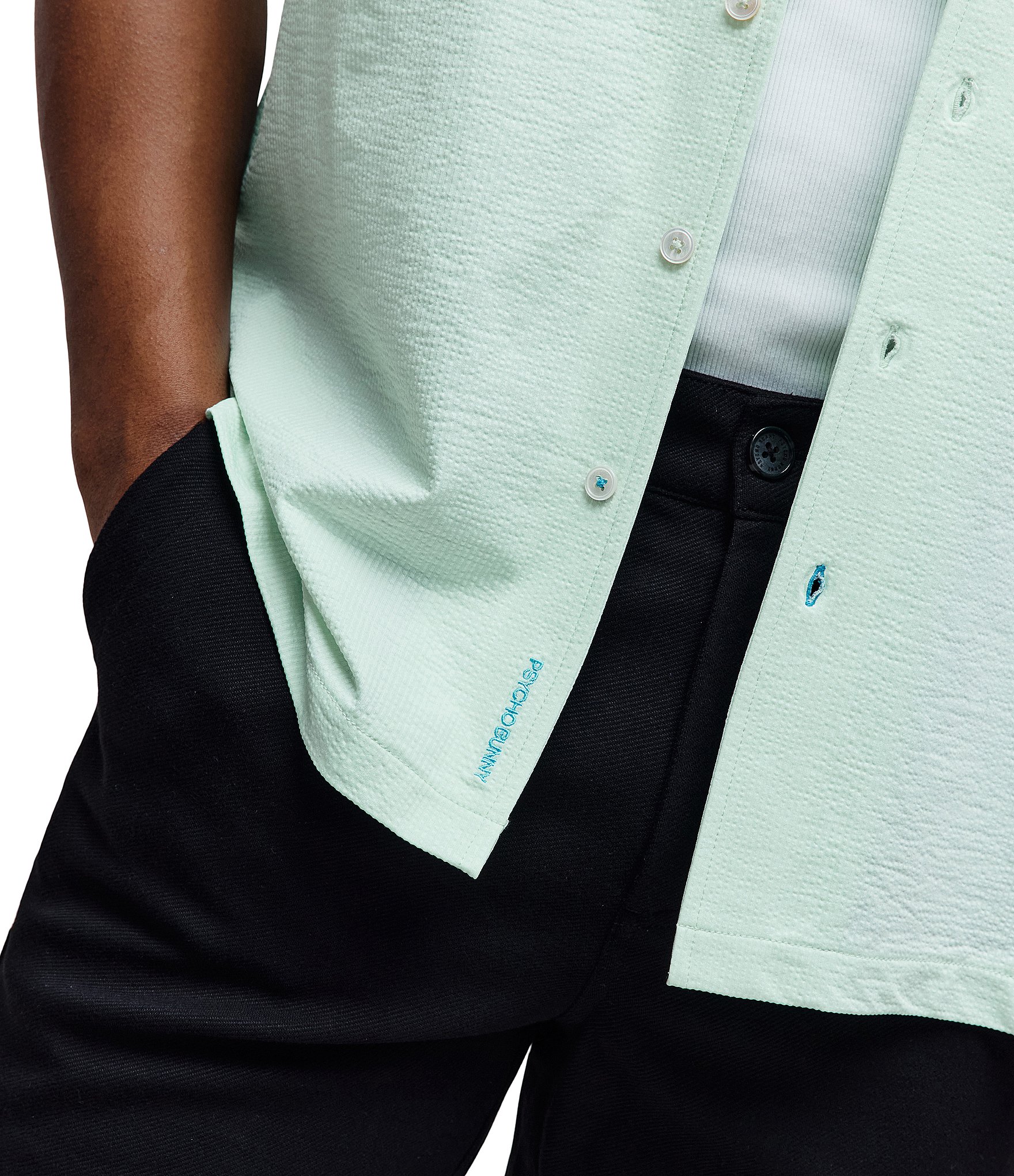 Psycho Bunny Jayme Seersucker Short Sleeve Woven Camp Shirt