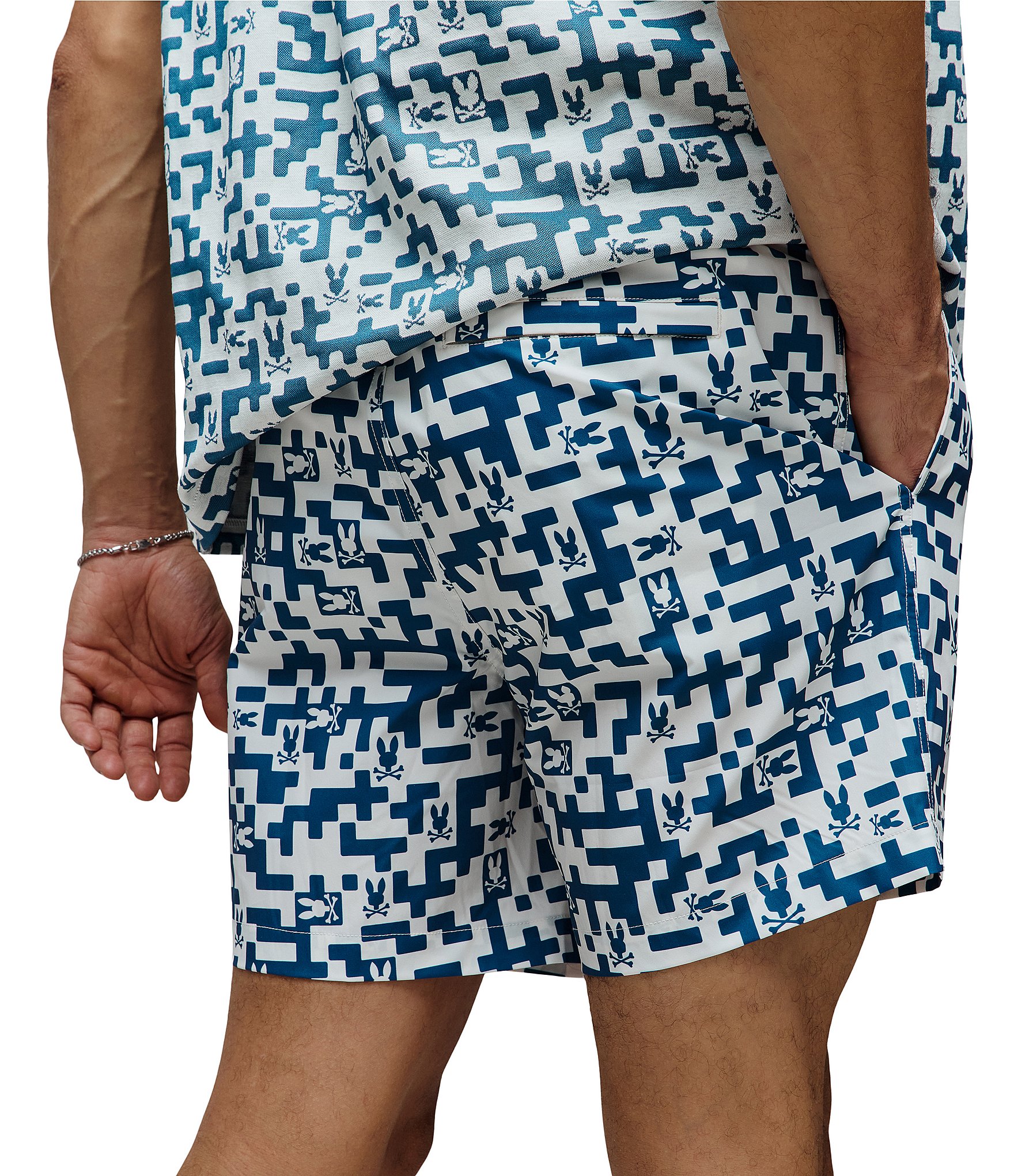 Psycho Bunny Josh Allover Bunny Swim Trunks