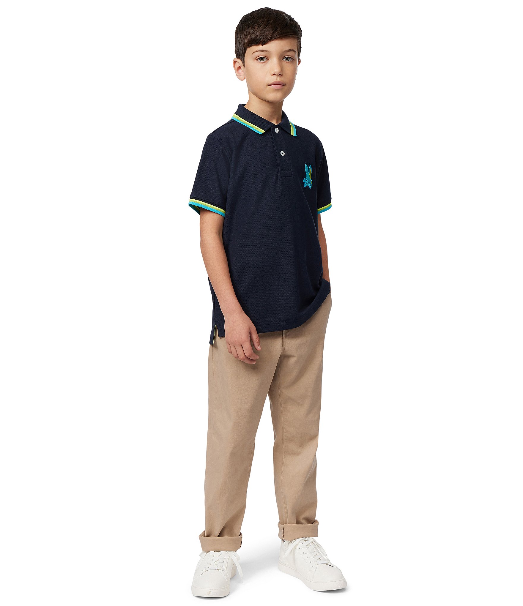 Psycho Bunny Little/Big Boys 5-20 Short Sleeve Apple Valley Pique Polo Shirt