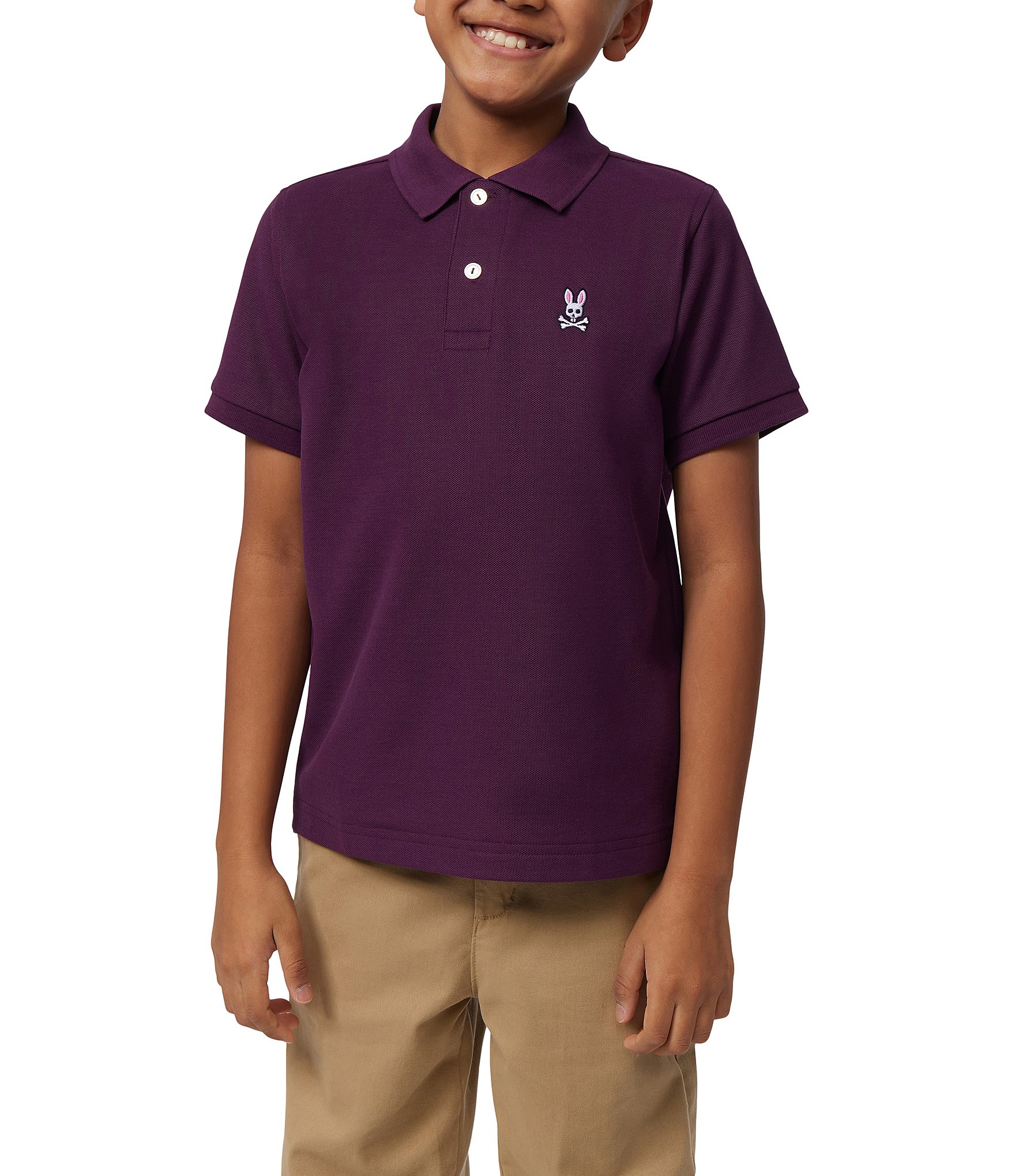 Bigfish Purple Scales Kids' Sublimated Polo Shirt Purple