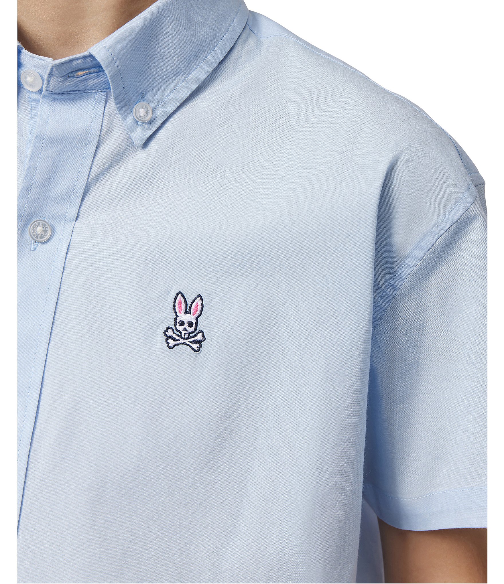 Psycho Bunny Little/Big Boys 5-20 Short Sleeve Poplin Shirt