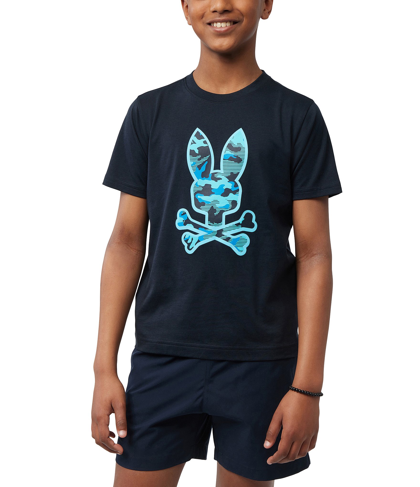 Psycho Bunny Little/Big Boys 5-20 Short Sleeve Rye Graphic Bunny T