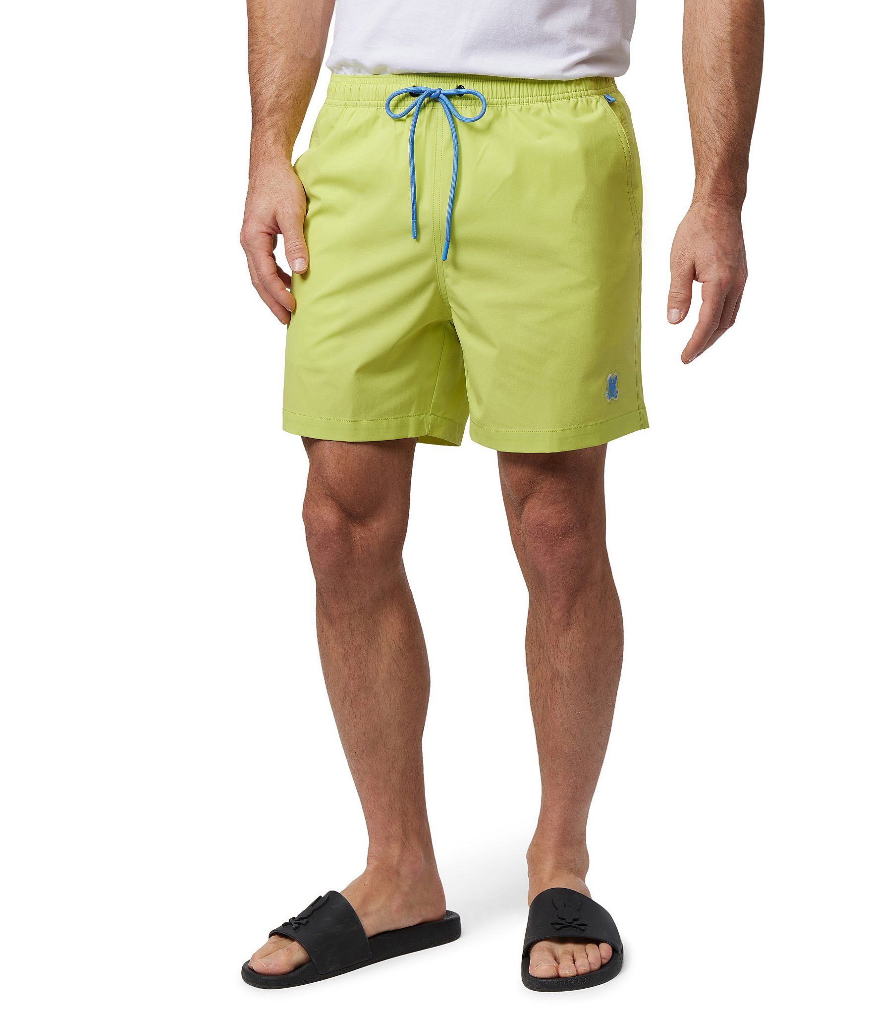 Psycho Bunny Malta Solid/Hydrochromic 5.75#double; Inseam Swim Trunks