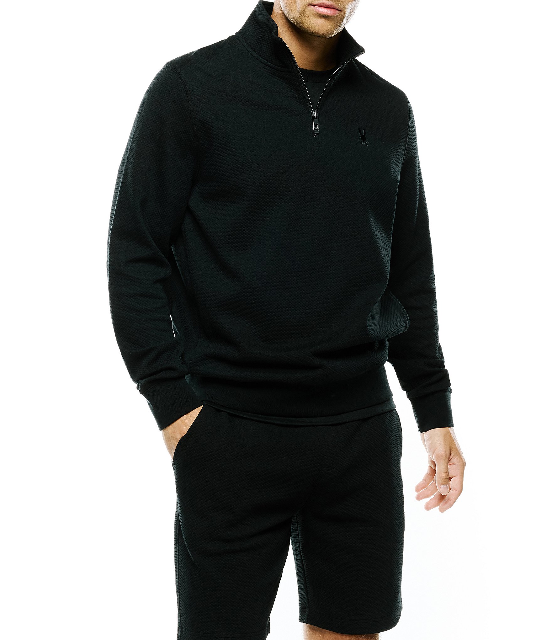 Psycho Bunny Marc Textured Quarter Zip Pullover