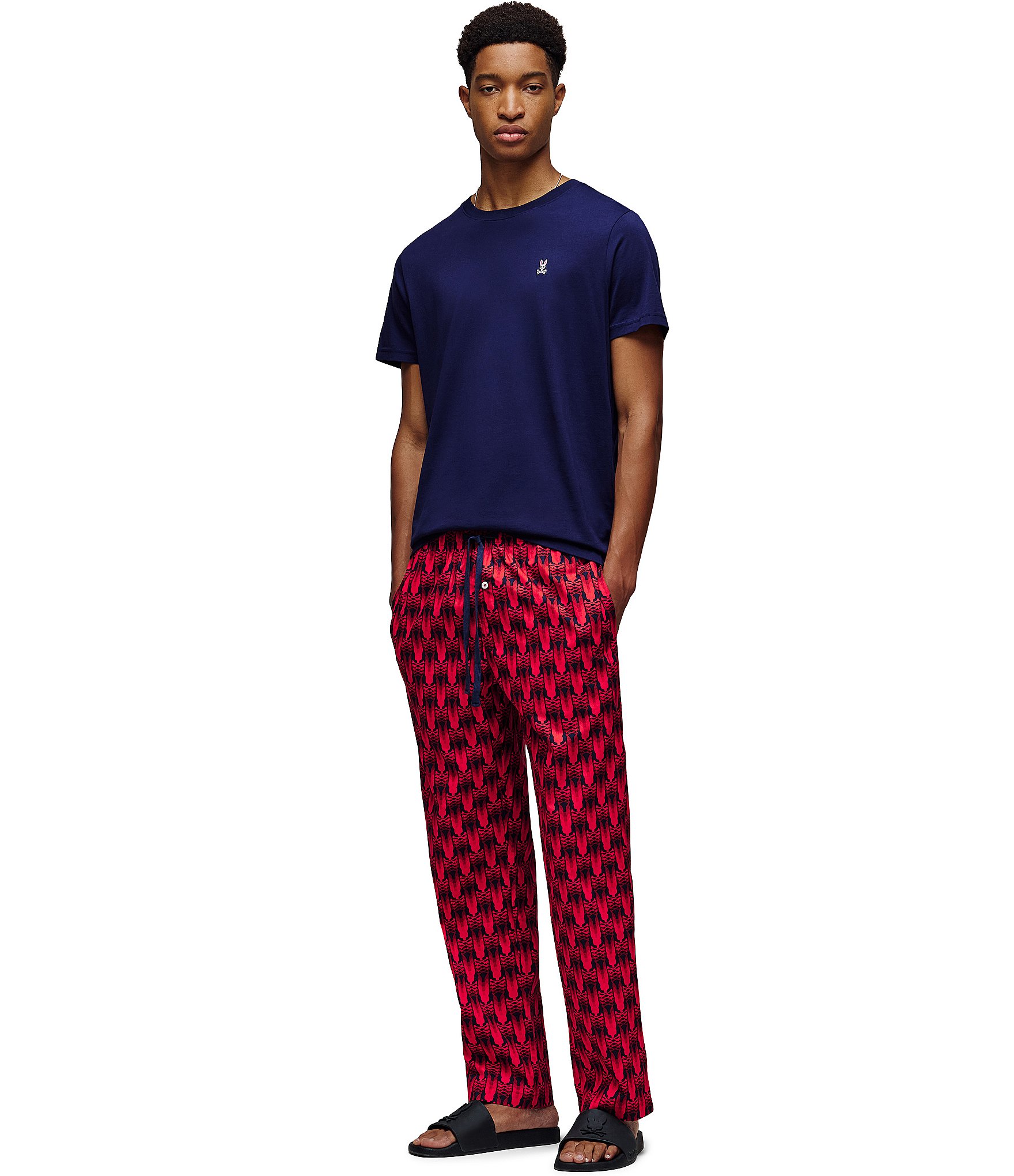 Psycho Bunny Patterned Poplin Woven Sleep Pants