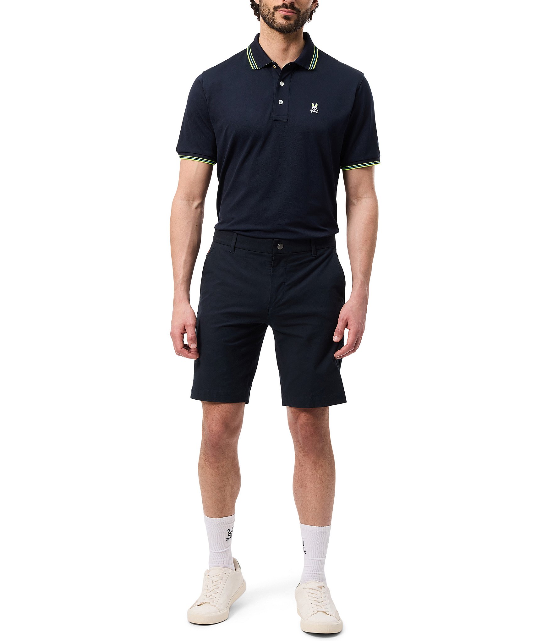 Psycho Bunny Performance Stretch Desoto Pique Short Sleeve Polo Shirt