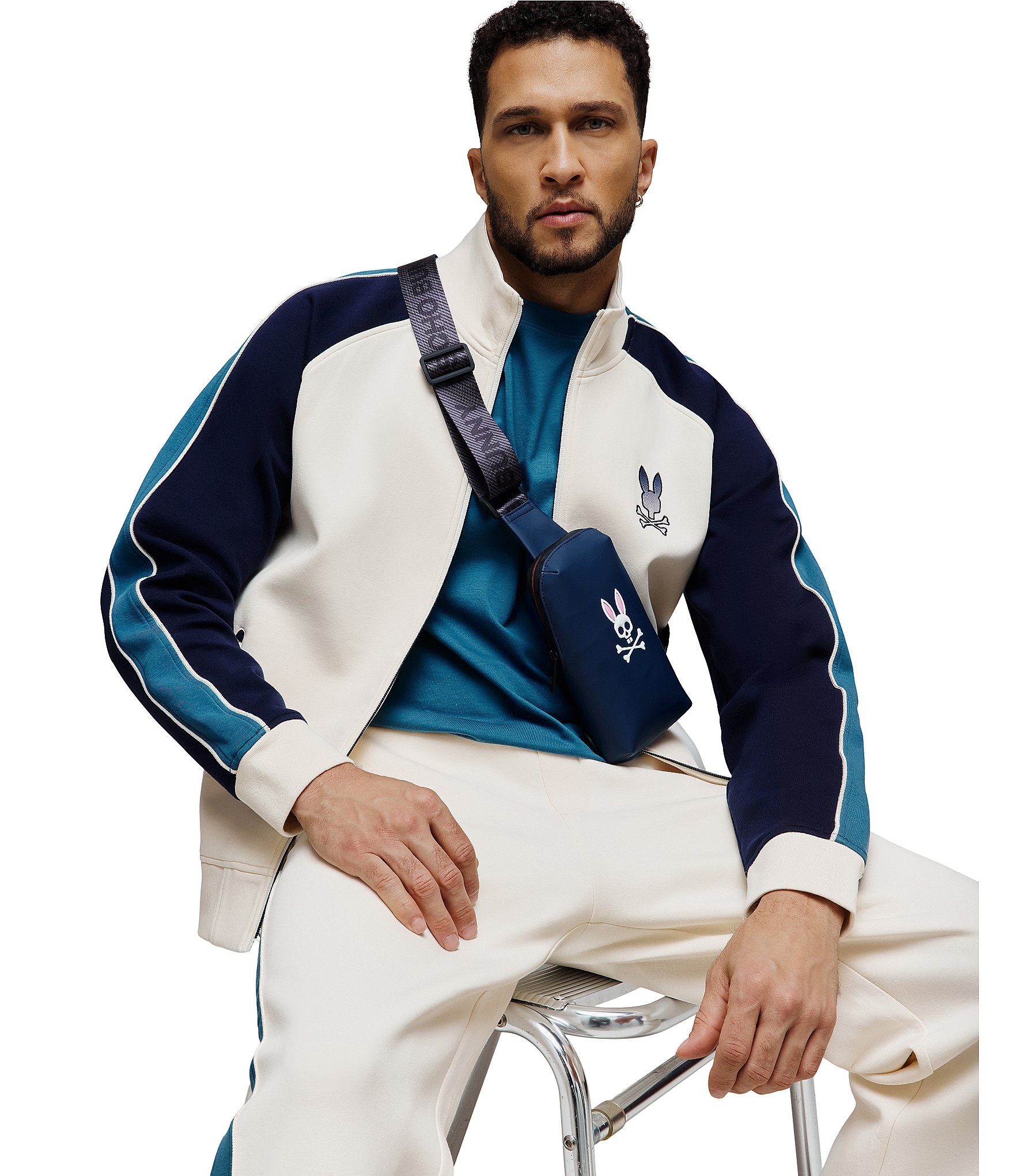 Psycho Bunny Rubberized Embossed Bunny Crossbody Bag