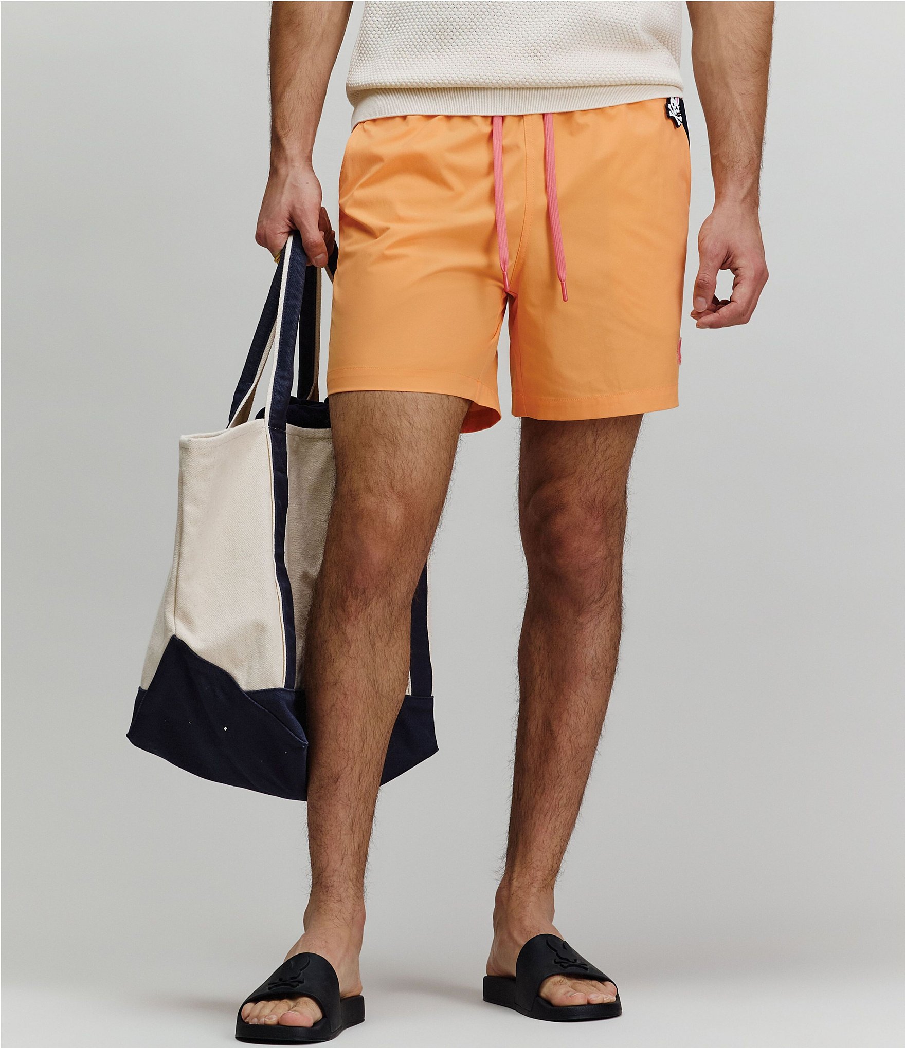 Psycho Bunny Samos Hydrochromic Printed 5.75#double; Inseam Swim Trunks