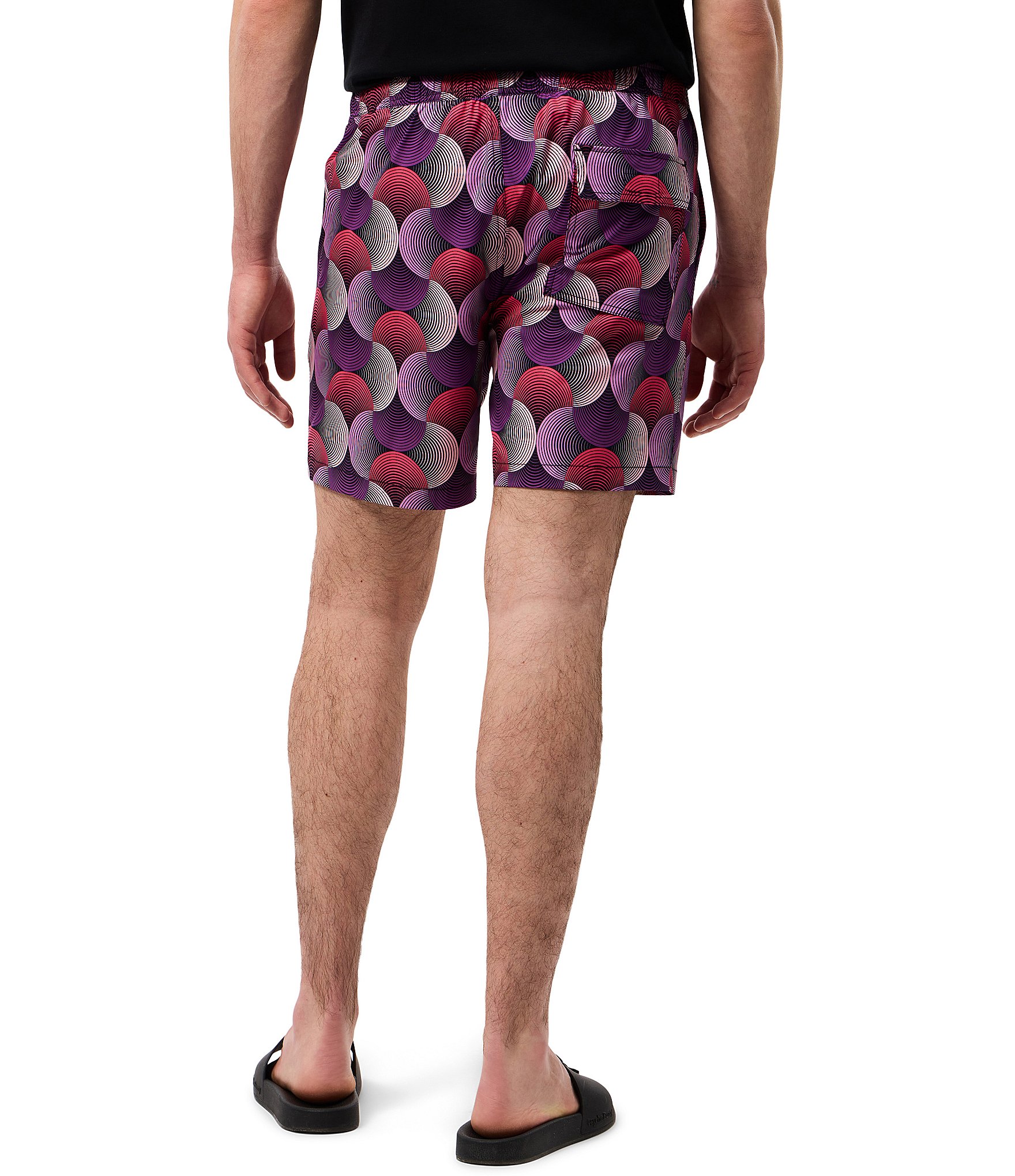 Psycho Bunny Stafford Geometric-Printed 5 3/4#double; Inseam Swim Trunks