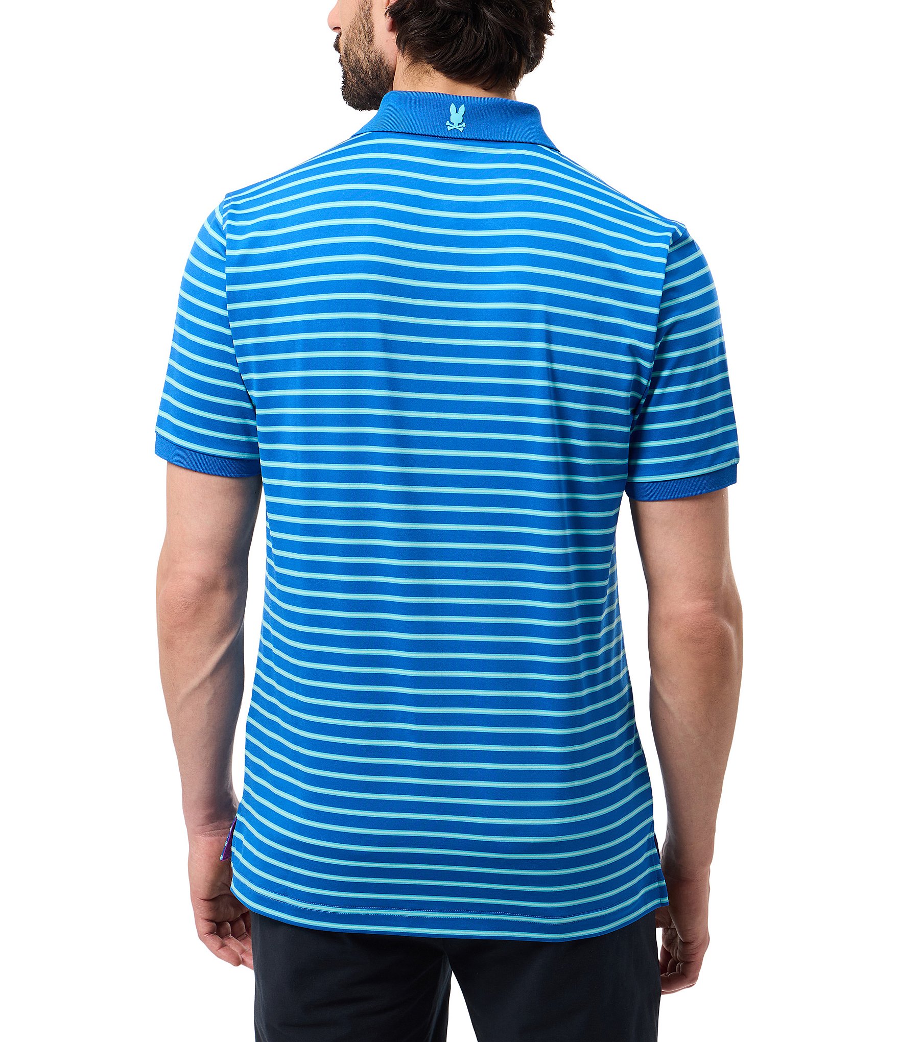 Psycho Bunny Stretch Willis Stripe Jersey Short Sleeve Polo Shirt