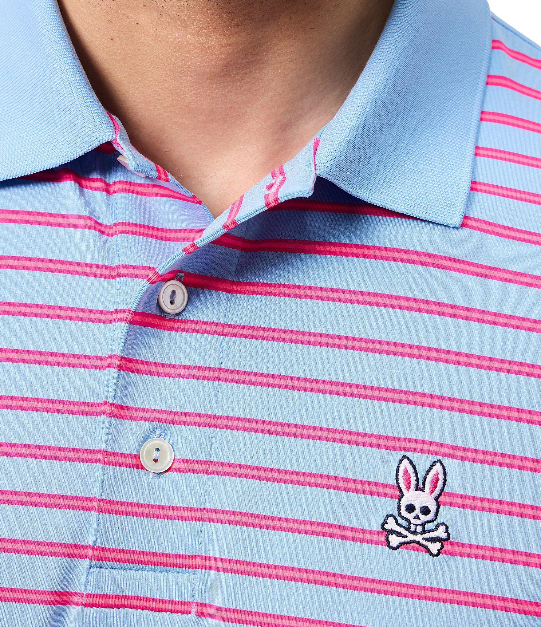 Psycho Bunny Stretch Willis Stripe Jersey Short Sleeve Polo Shirt