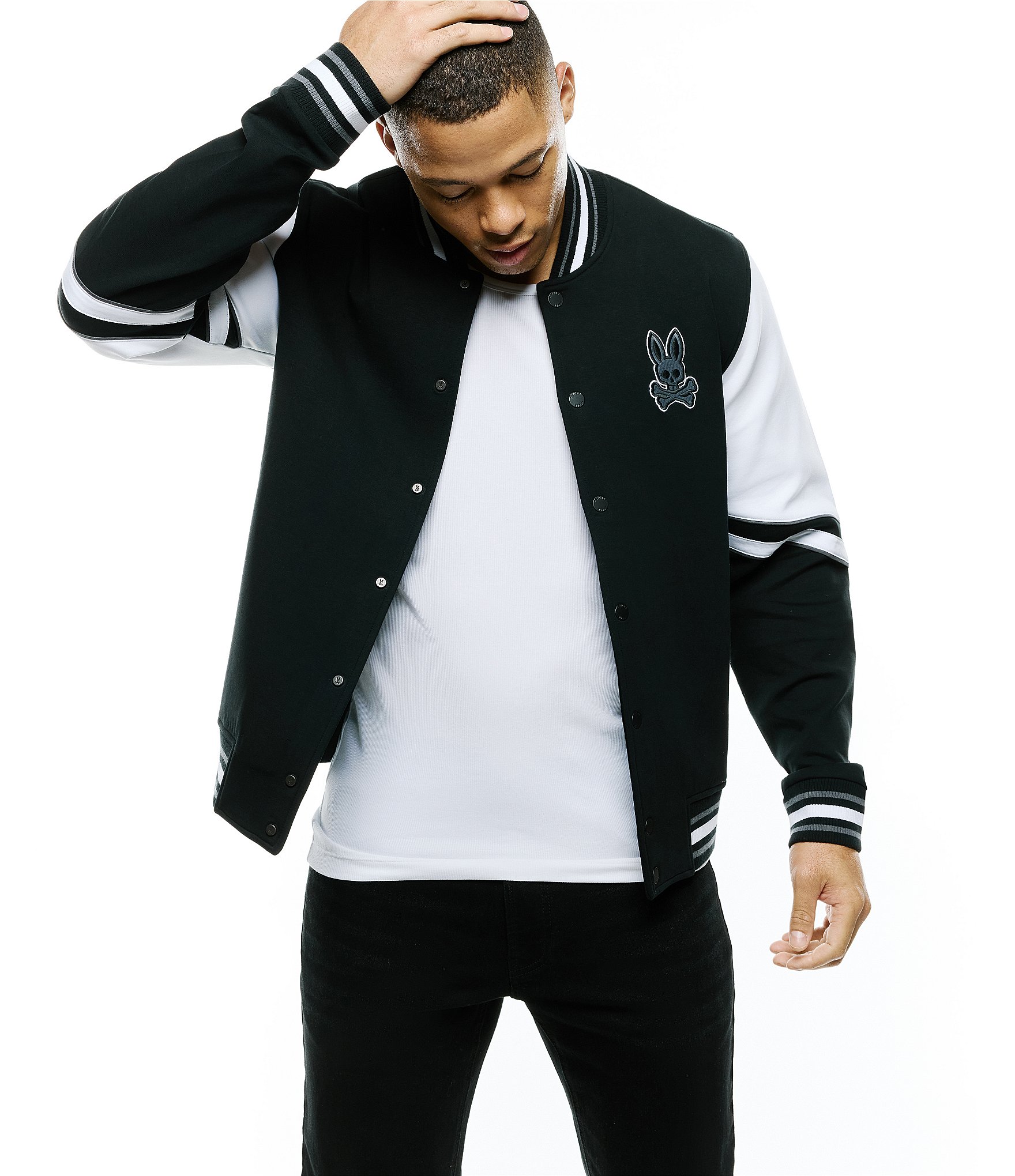 Psycho Bunny Varsity-Inspired Joey Knit Bomber Jacket