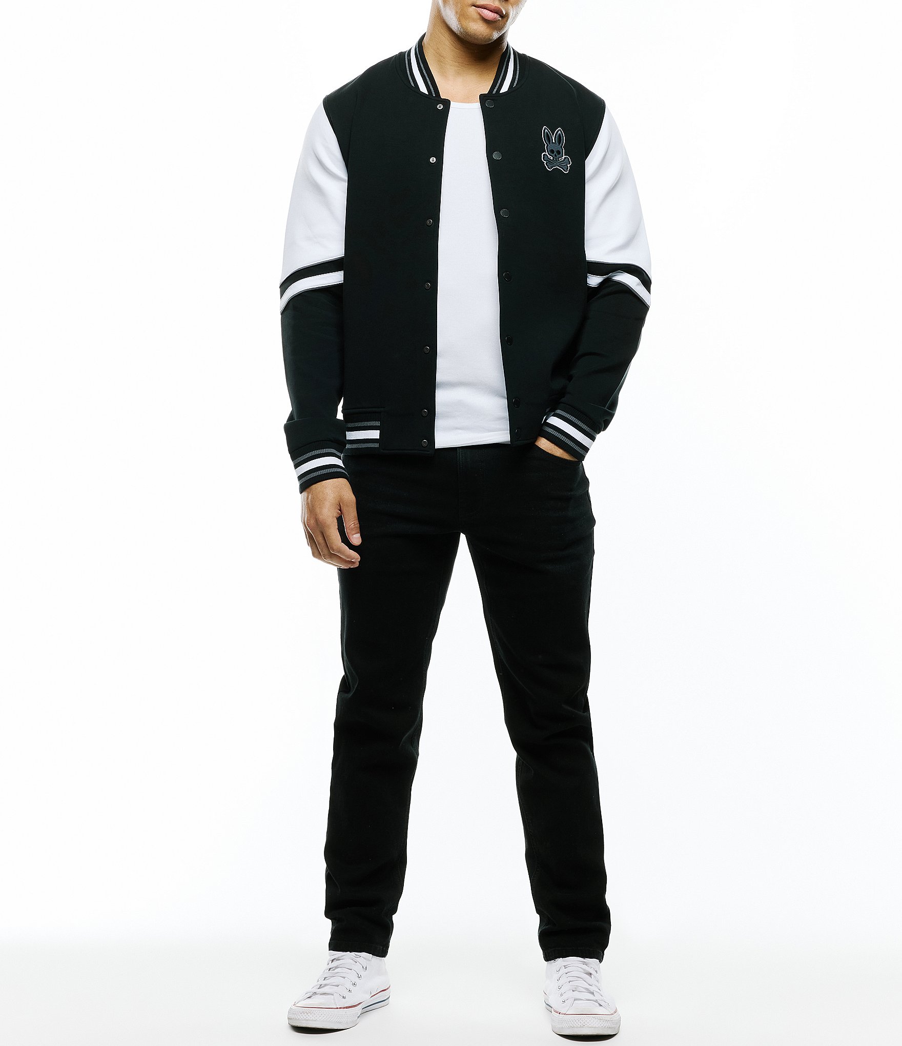 Psycho Bunny Varsity-Inspired Joey Knit Bomber Jacket