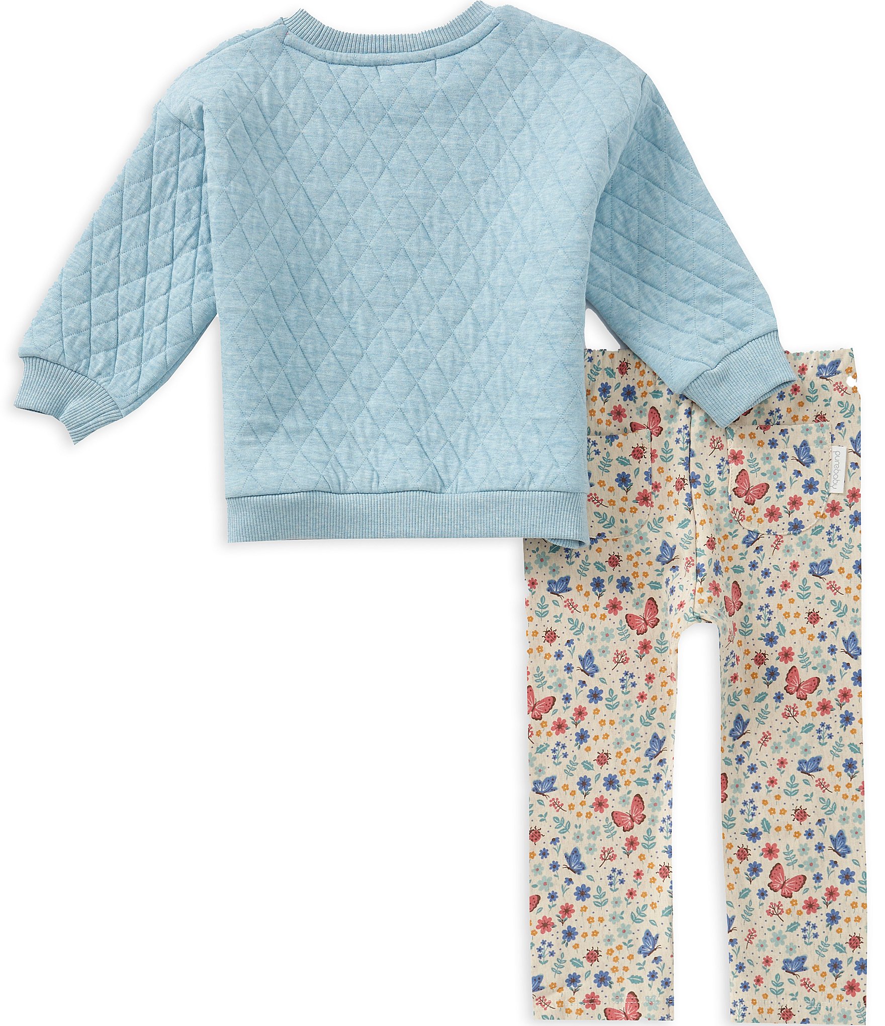 Purebaby Baby Quilted Windcheater Pullover & Printed Legging 2-Piece Set