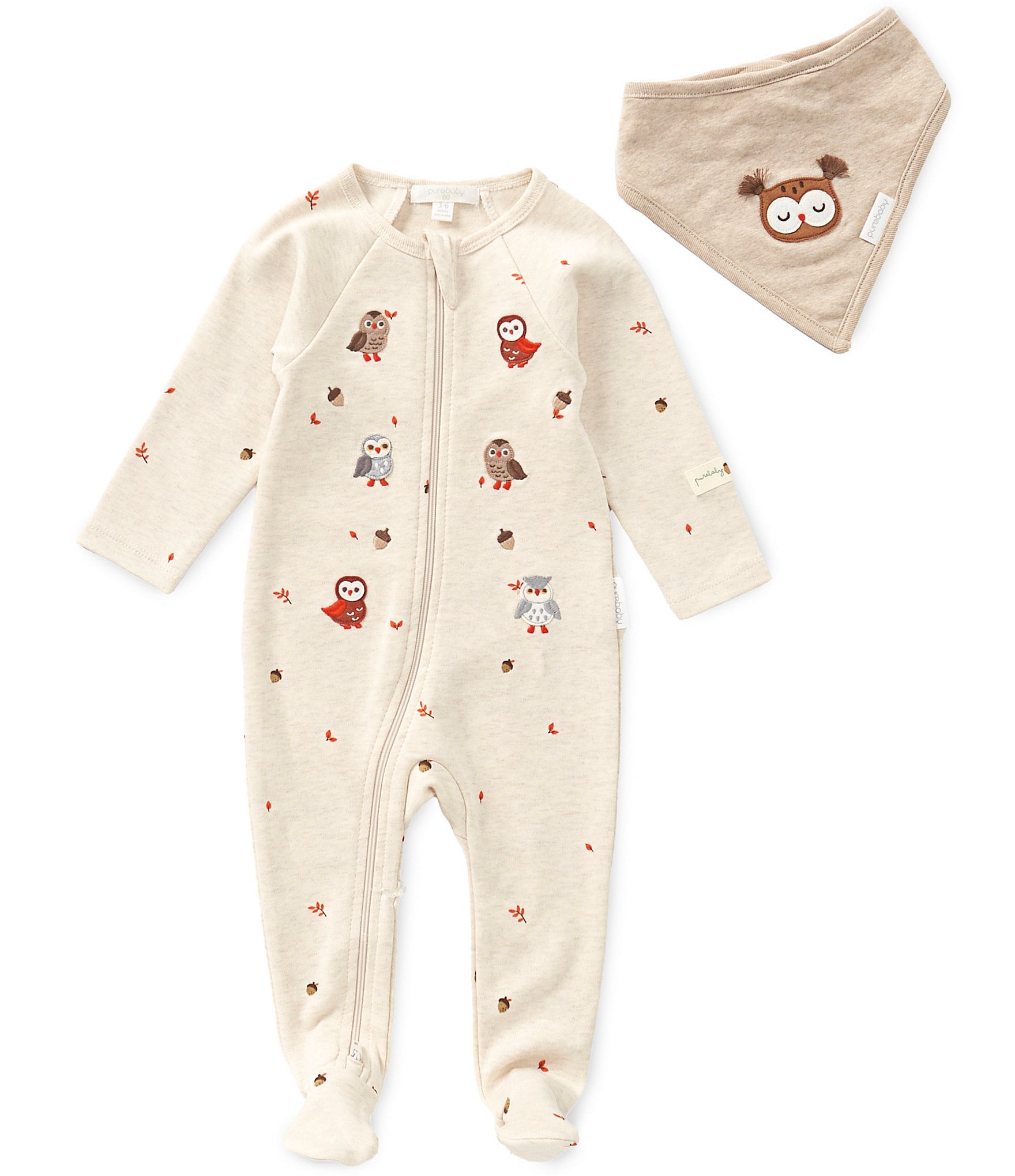 Purebaby Baby Boys Thick Zip Coverall & Coordinating Bib