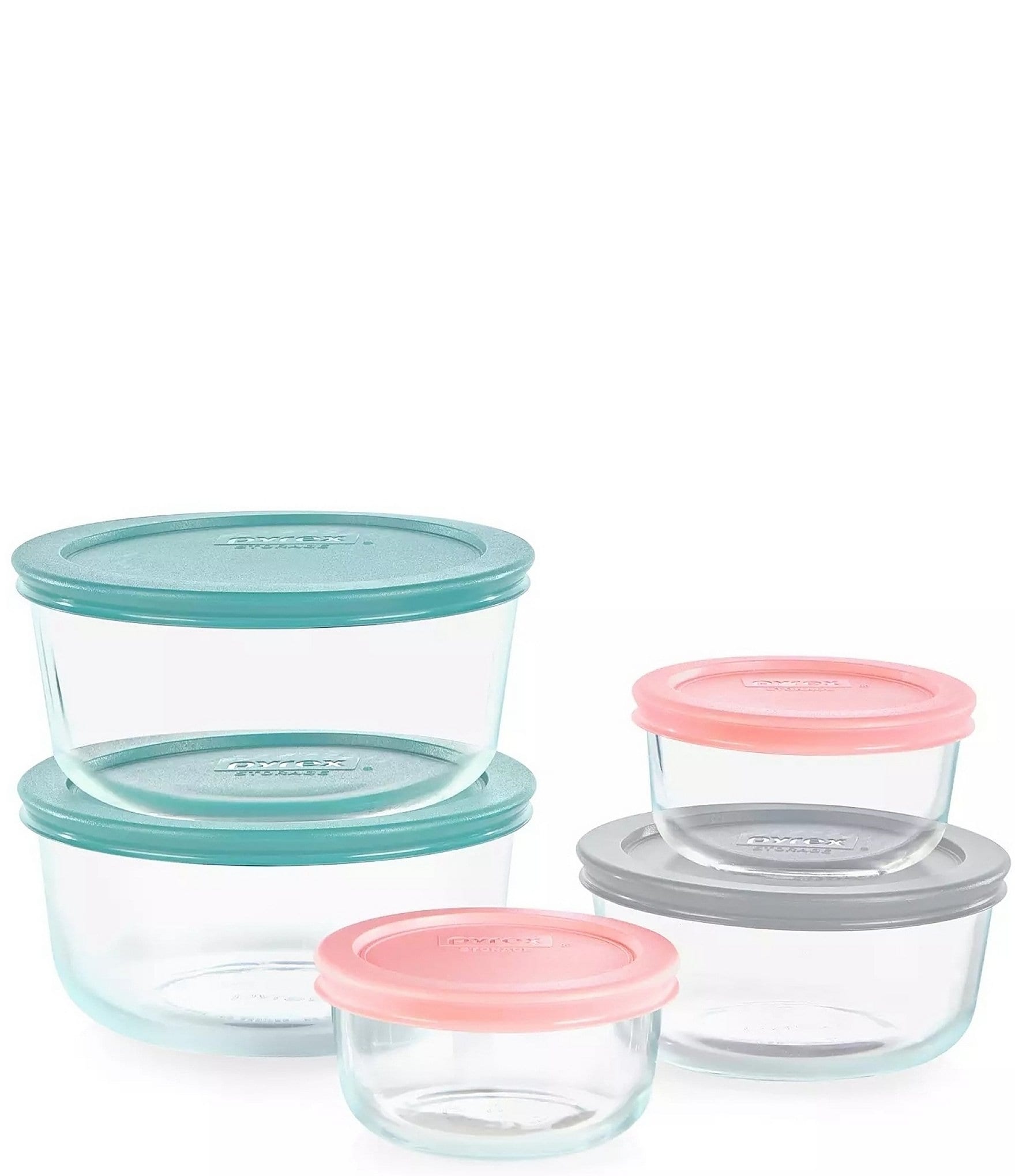Pyrex 10-Piece Glass Storage Set With Assorted Color Lids | Dillard's
