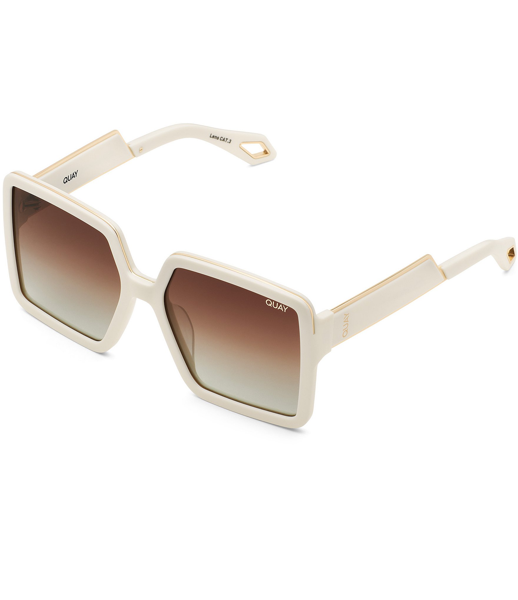 Quay Australia X Elle Ferguson Goldie Shield Sunglasses Light Brown To –  TheSunglassFashion