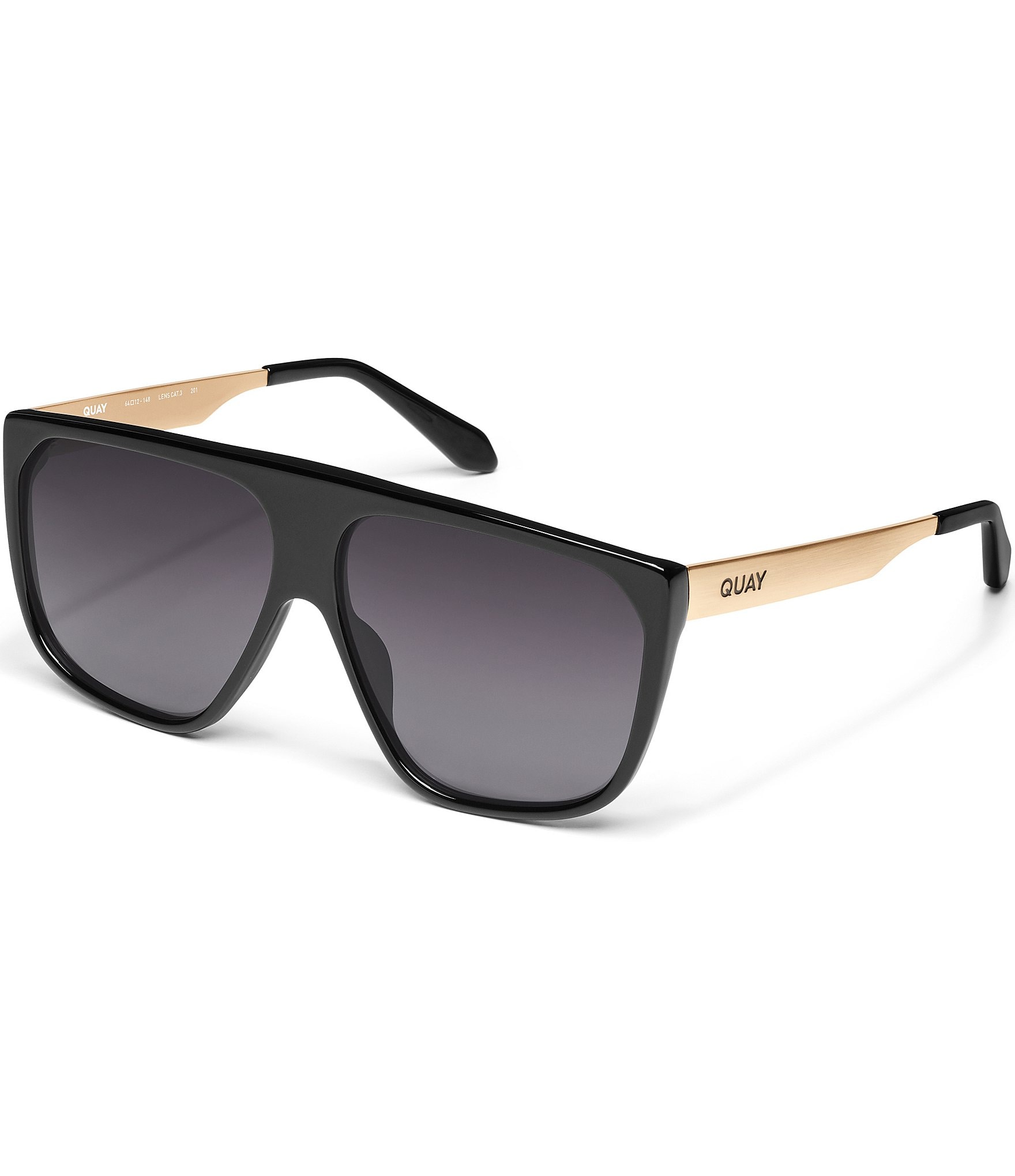 Quay No Curfew Shield Sunglasses in Black Polarized