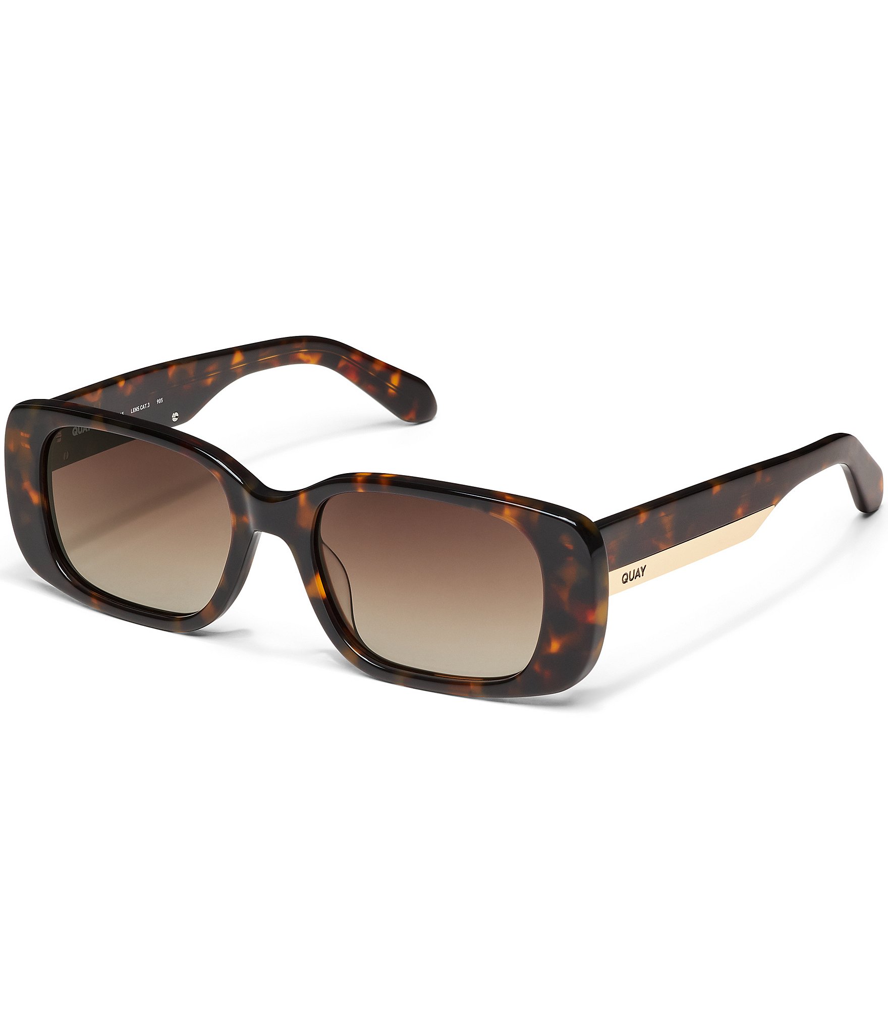 Quay Australia Women's Karma 39mm Tortoise Rectangle Sunglasses