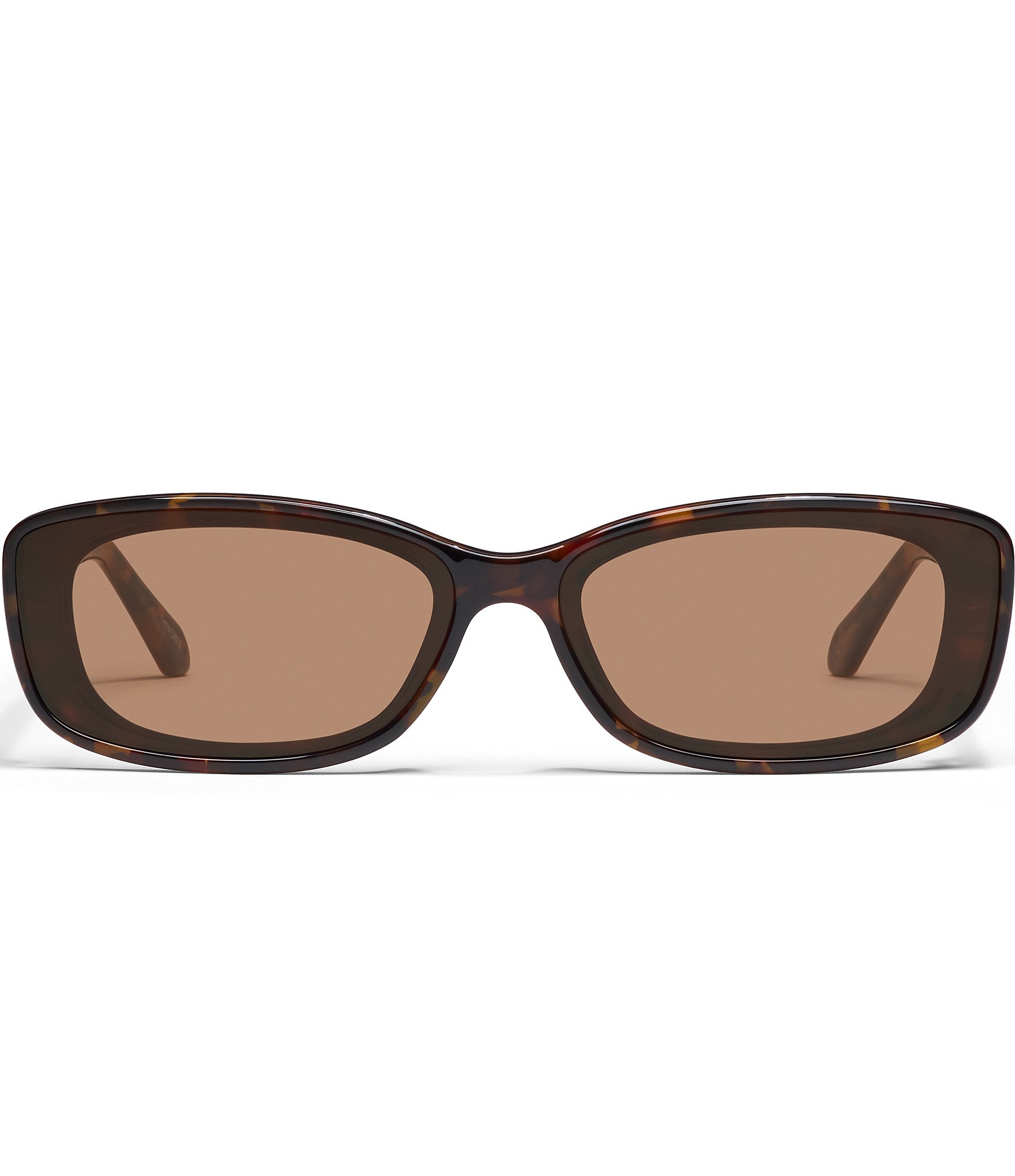 Quay Australia Women's Vibe Check 35mm Tortoise Rectangle Sunglasses