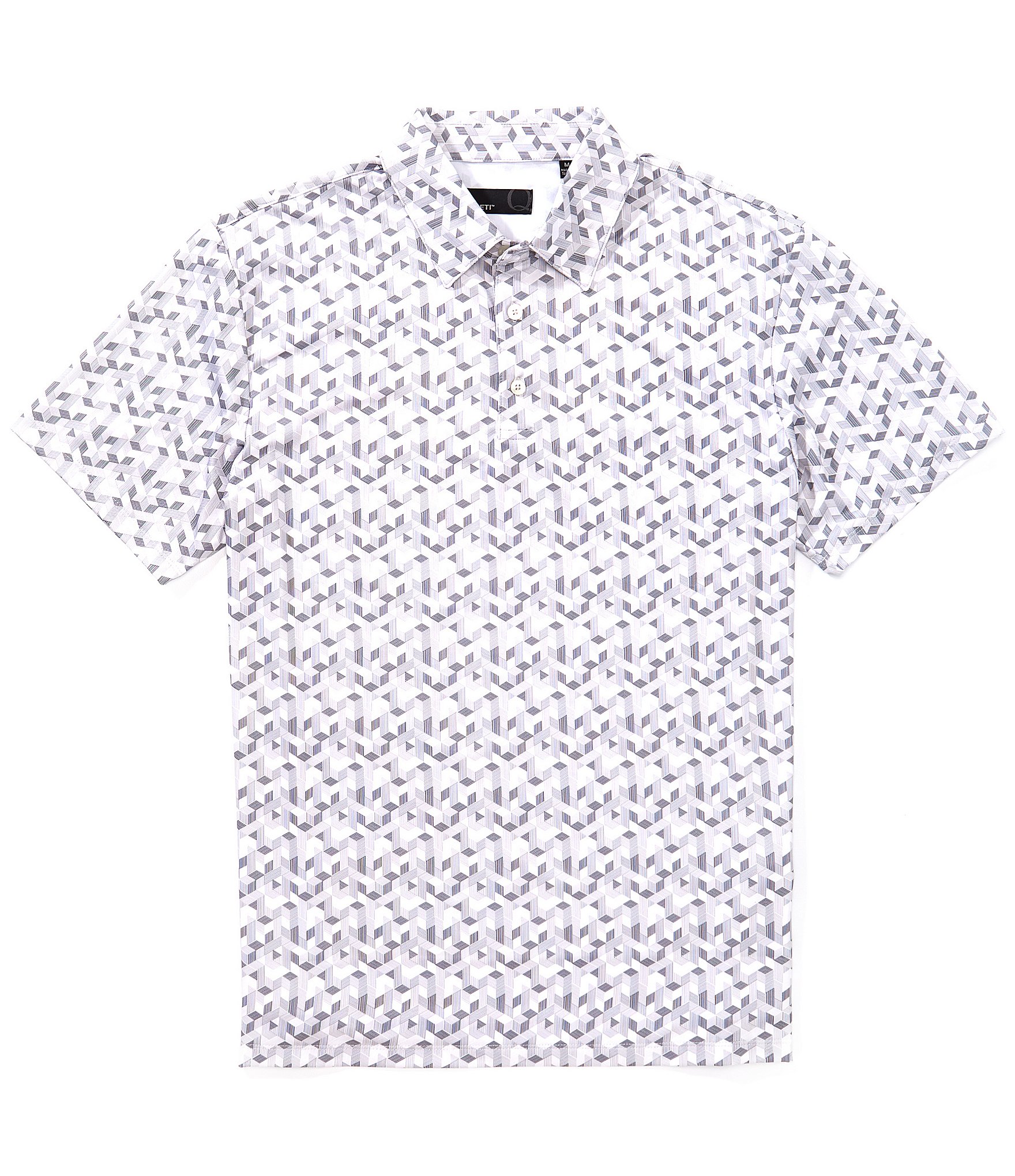 Quieti Box Print Short Sleeve Polo Shirt