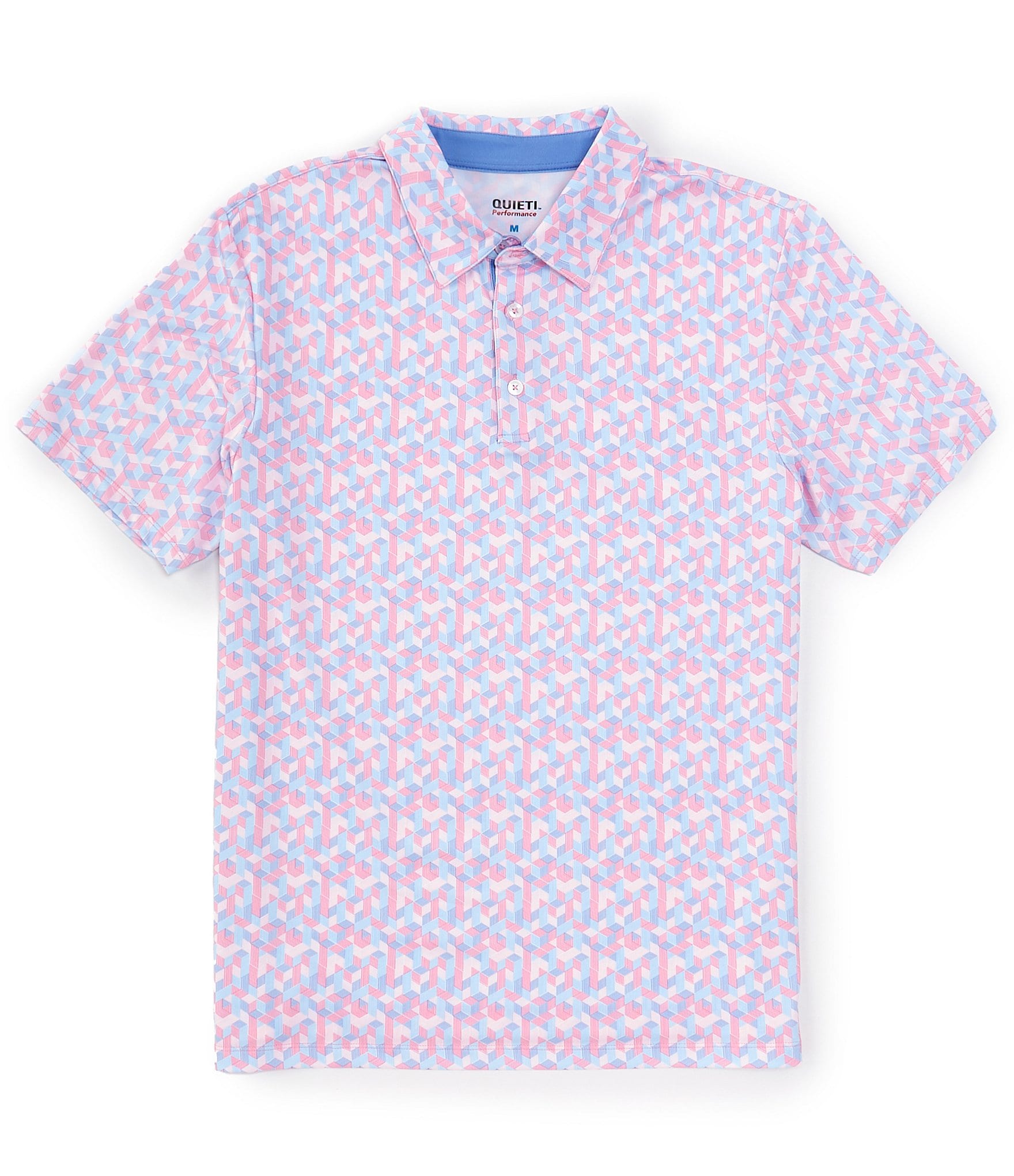 Quieti Geo Print Short Sleeve Polo Shirt | Dillard's