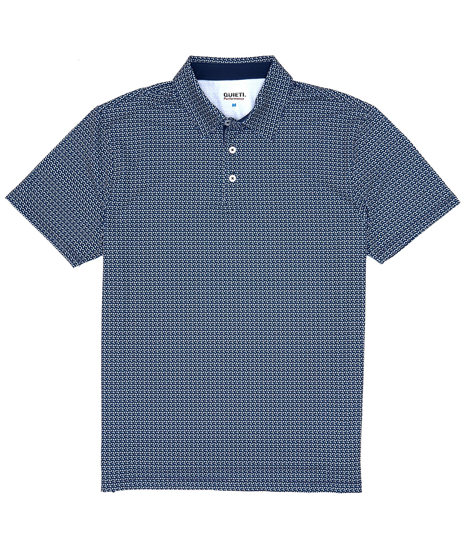 Quieti Geo Print Stretch Short-Sleeve Polo Shirt