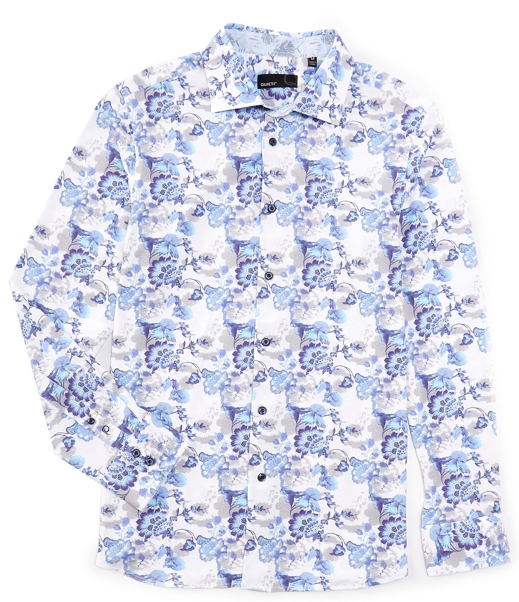 Quieti Performance Stretch Floral Print Long Sleeve Woven Shirt