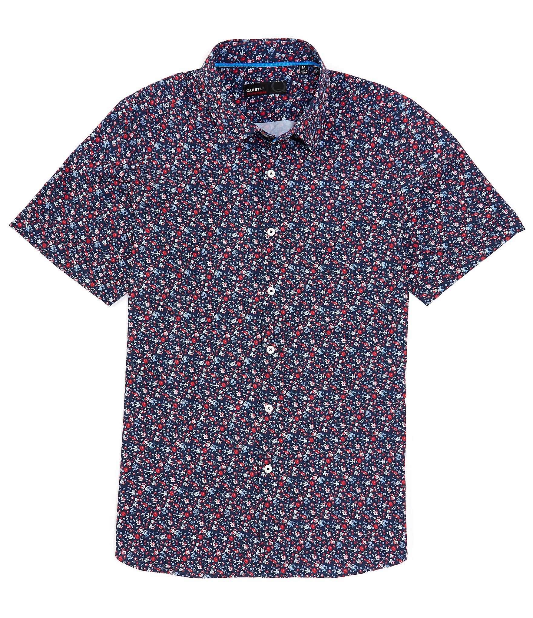 Quieti Performance Stretch Floral Print Short Sleeve Woven Shirt