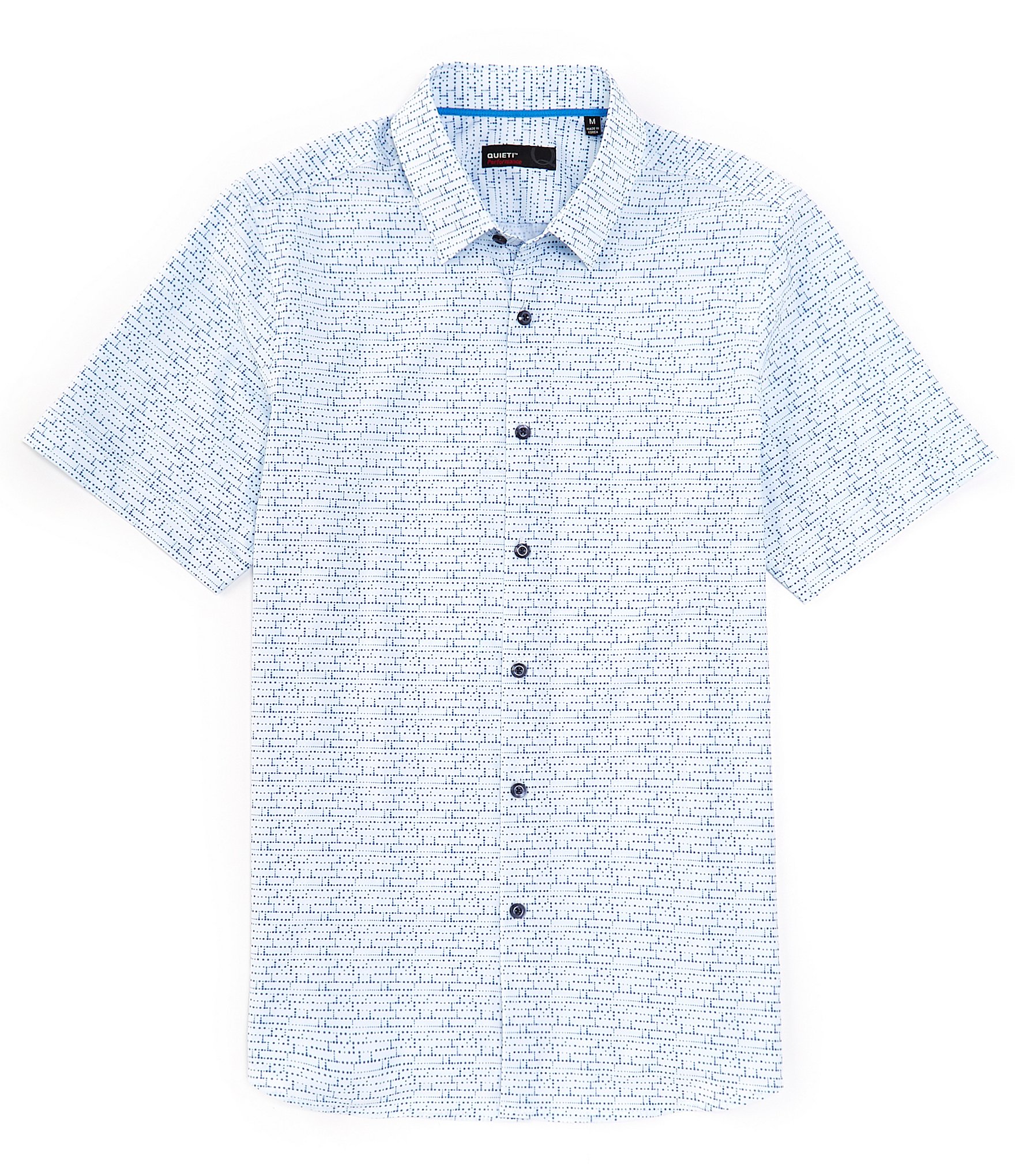 Quieti Performance Stretch Geo Print Short Sleeve Woven Shirt