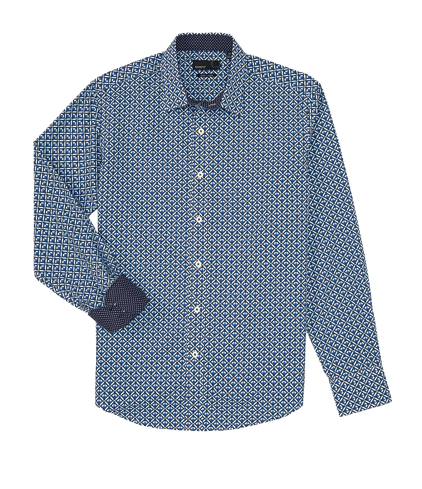 Quieti Stretch Cube Print Long Sleeve Woven Shirt | Dillard's