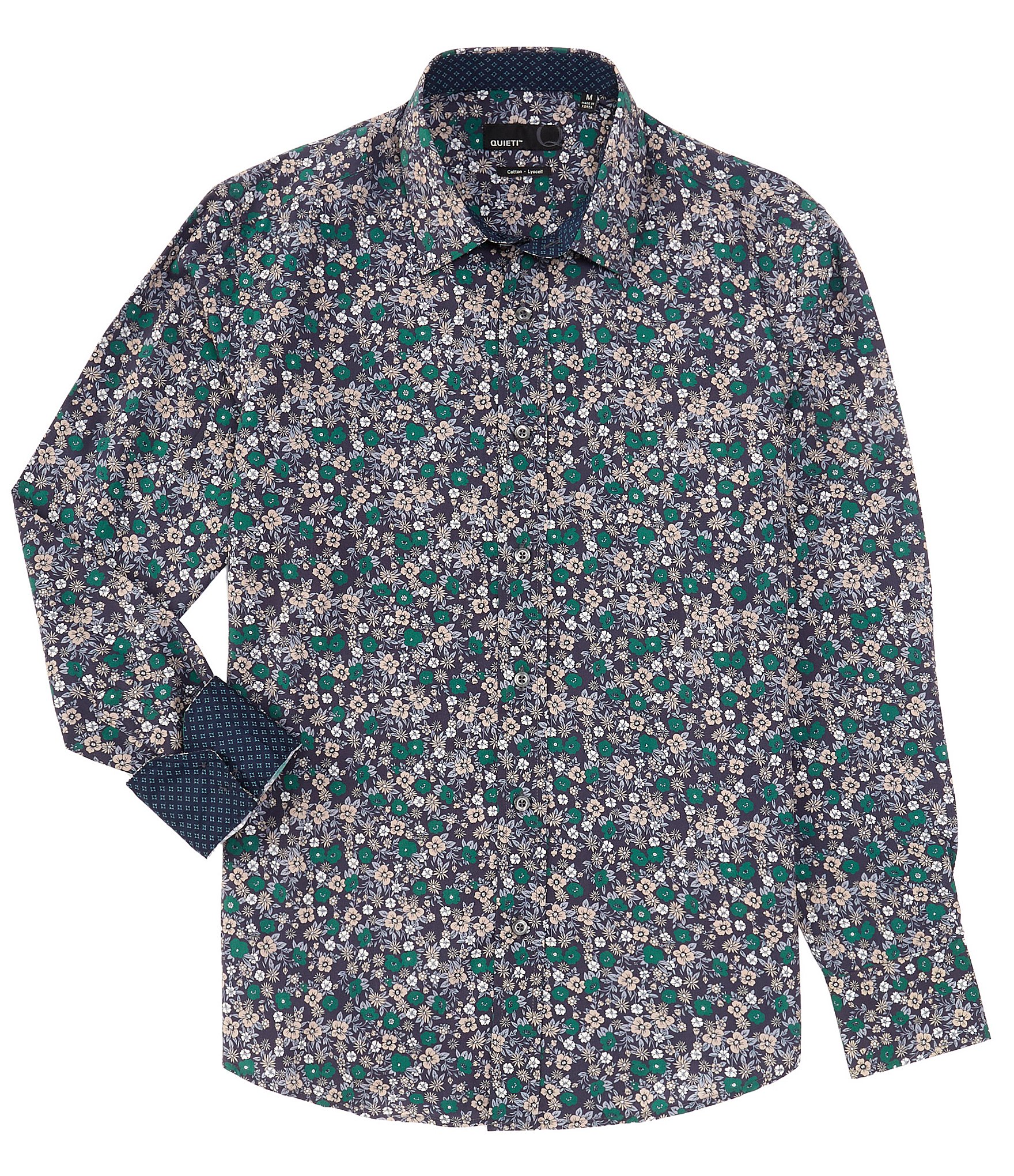 Quieti Stretch Multi-Color Floral Print Long Sleeve Woven Shirt | Dillard's