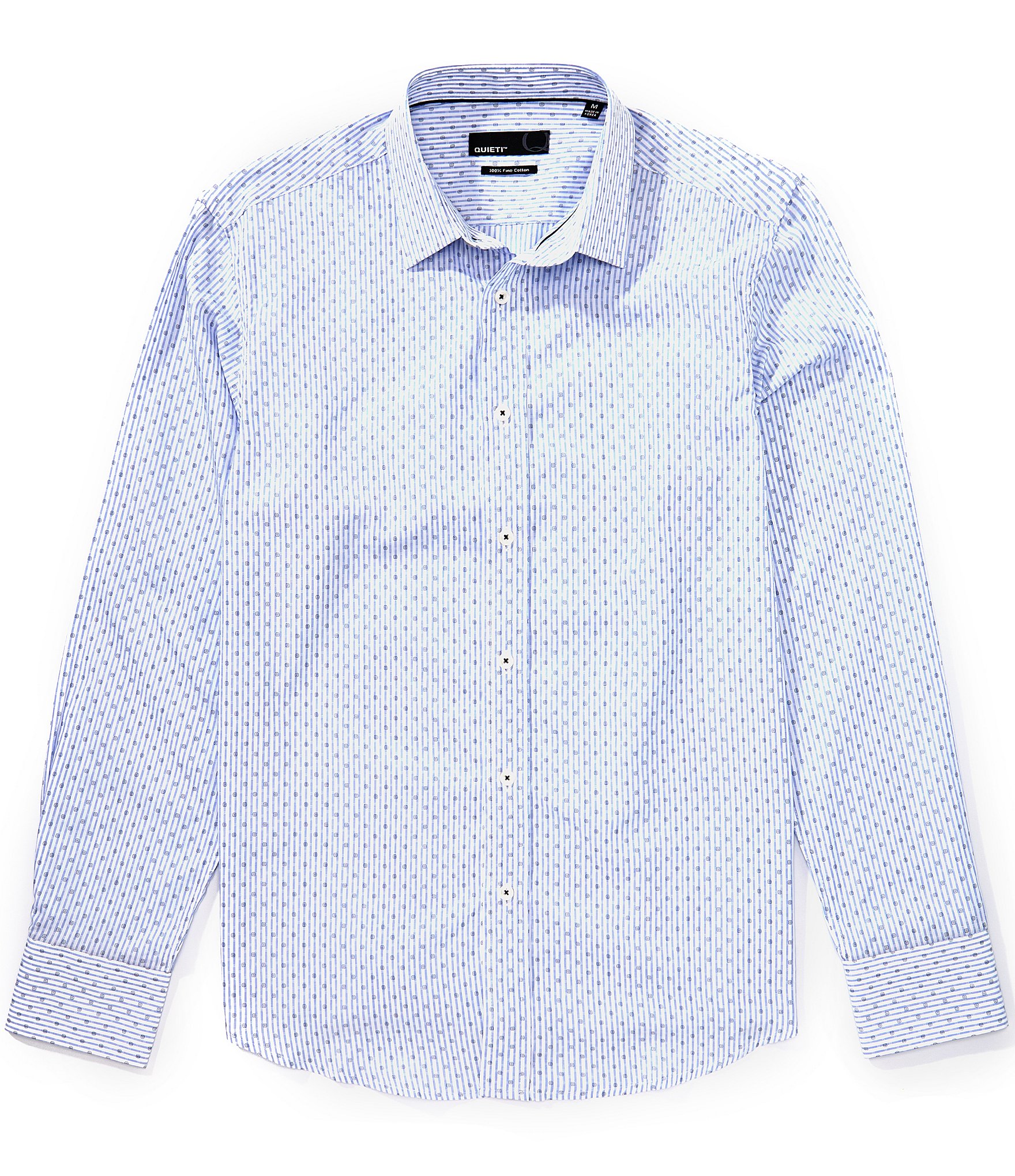 Quieti Stripes & Dot Print Long Sleeve Woven Shirt