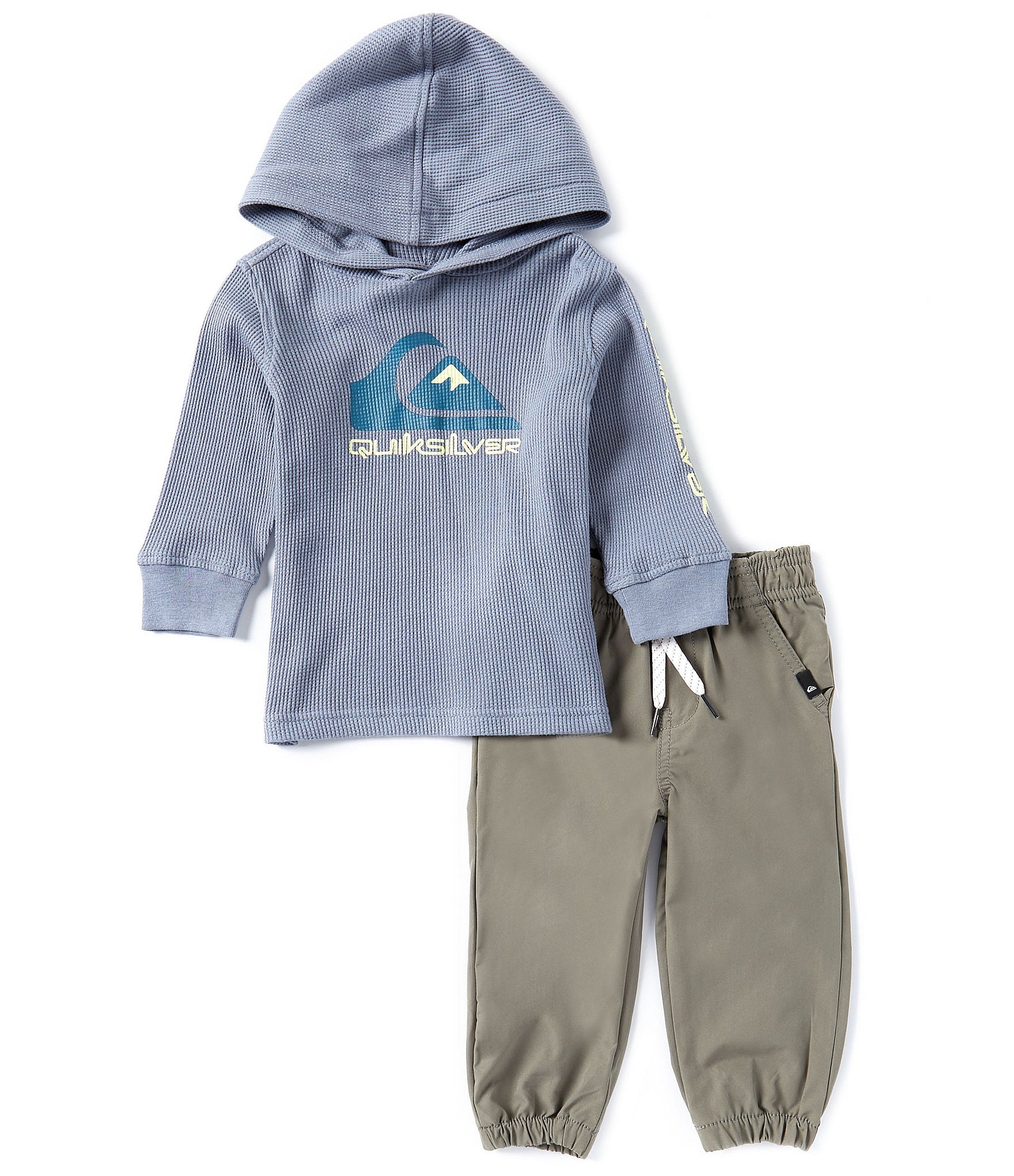 Quiksilver Baby Boys 12-24 Months Long Sleeve Thermal Hoodie & Micro Tech Jogger Pant Set