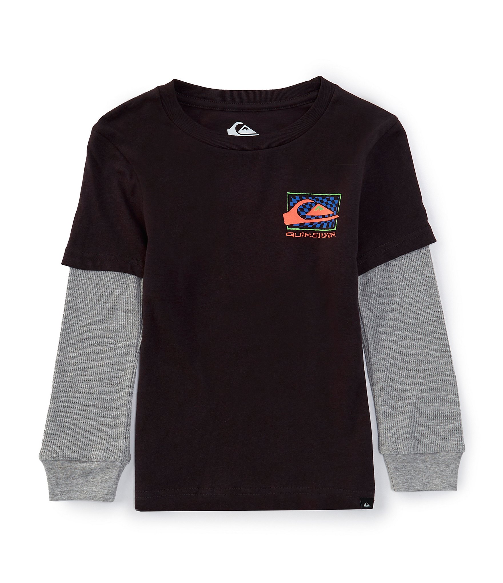 Quiksilver Little Boys 2T-7 Long Sleeve Check Box T-Shirt