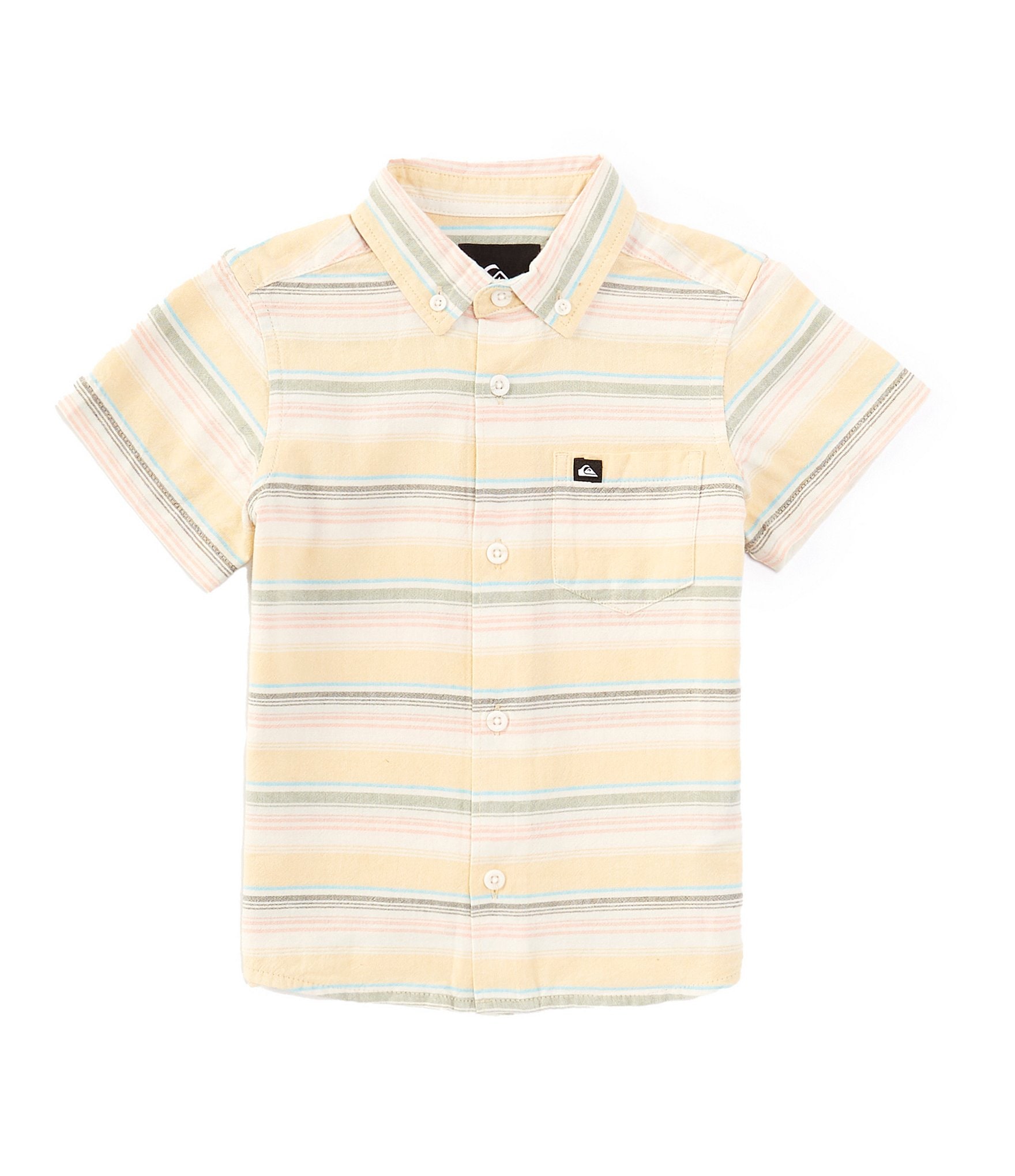 Quiksilver Little Boys 2T-7 Short Sleeve Striped Oxford Shirt