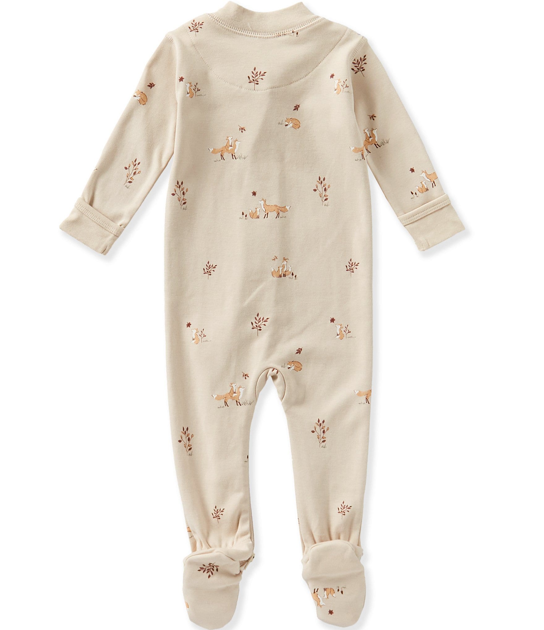 Quincy Mae Baby Boys Fox Zip Footed Coverall