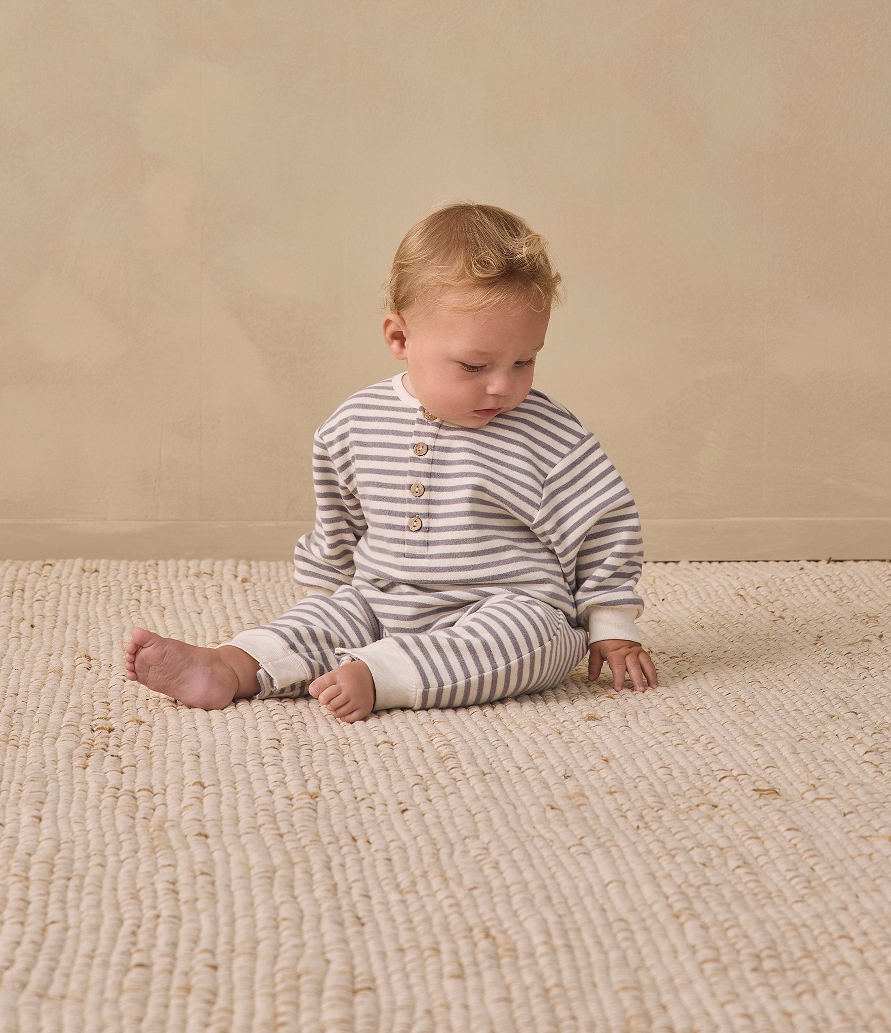 Quincy Mae Baby Boys Relaxed Stripe Jumpsuit