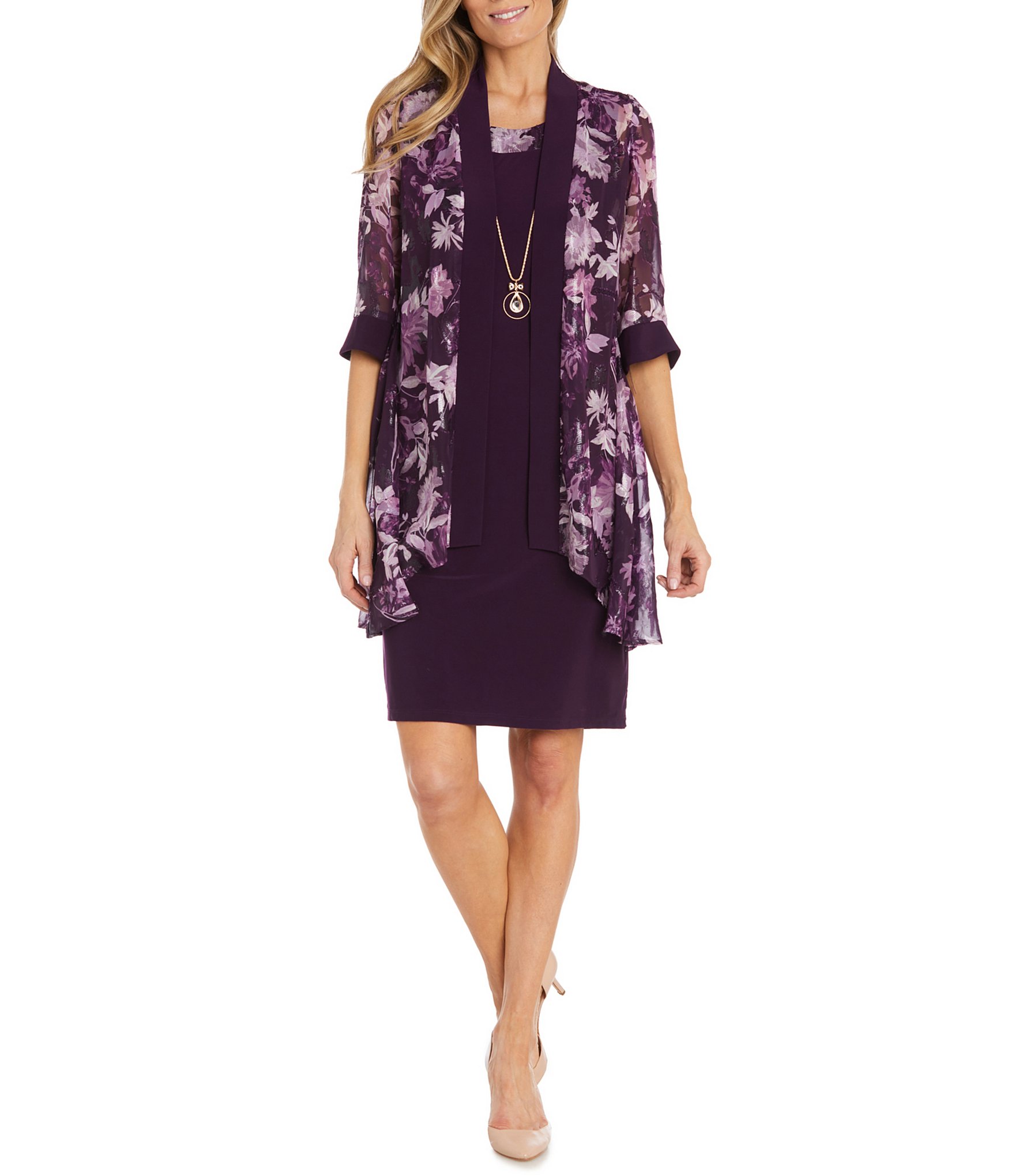 R & M Richards 2-Piece Floral Jacket Dress | Dillard's